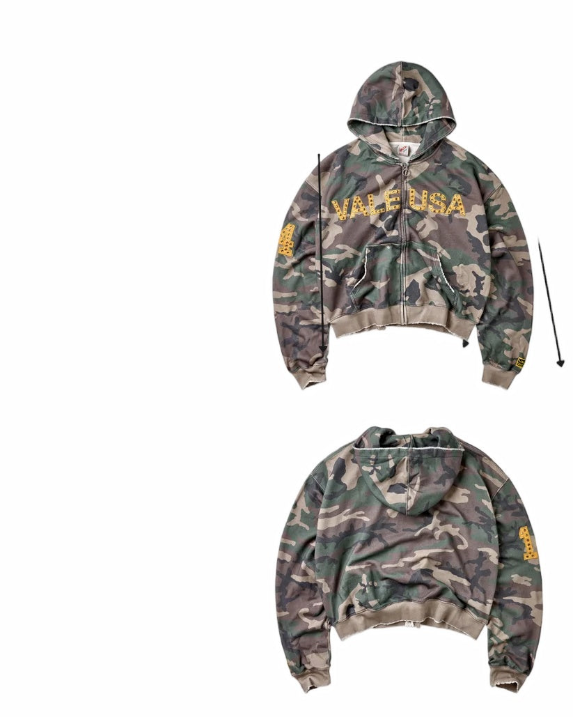 Vale Forever Zip Up Camo Hoodie