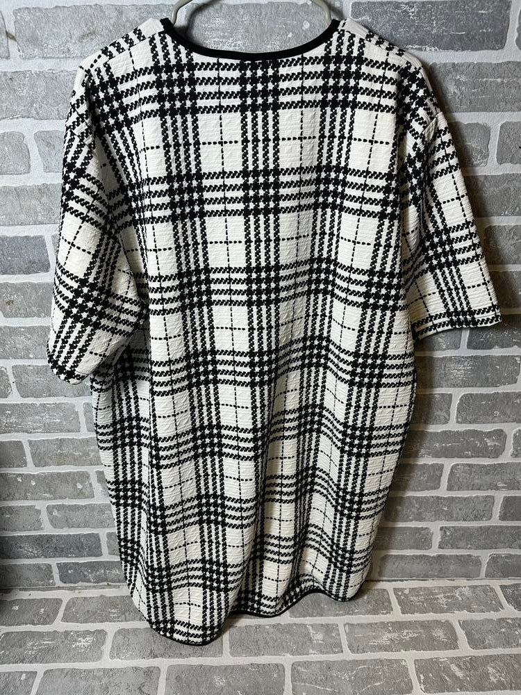 Alvajo Checkered Black White T Shirt