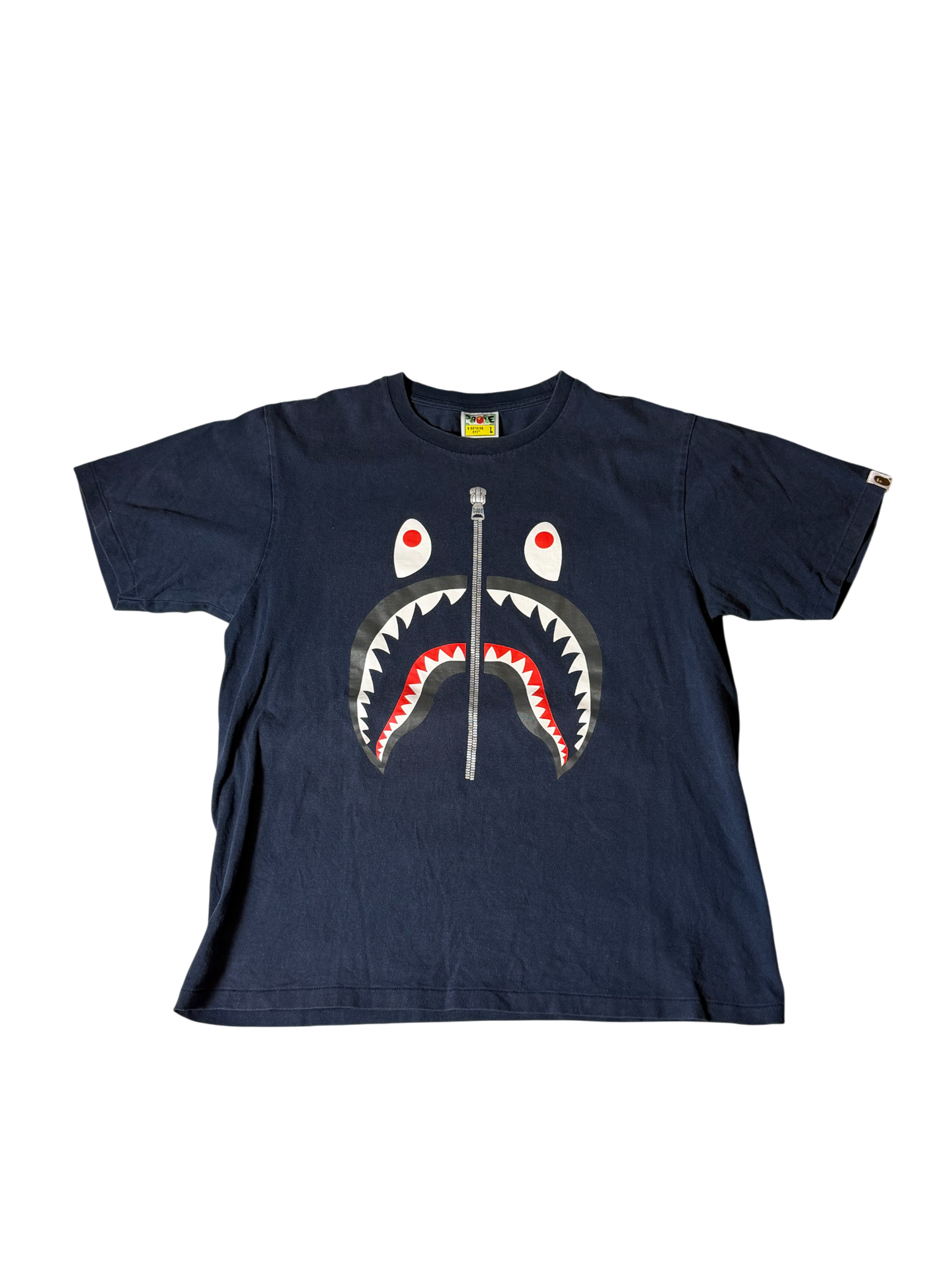 Bape T Shirt Shark Zip Navy Blue