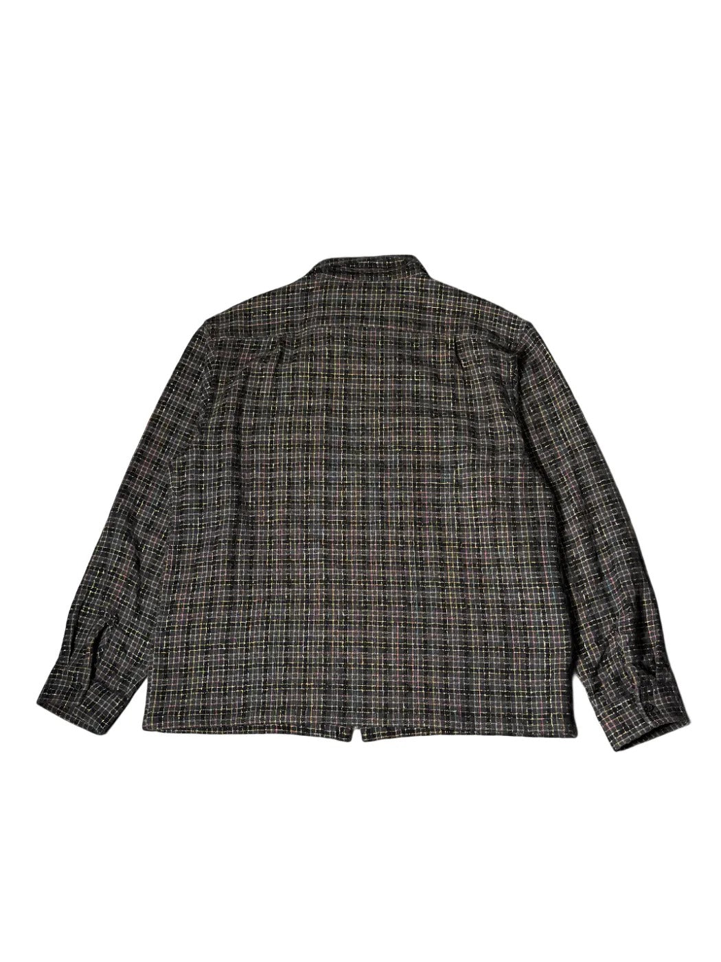 Supreme Metallic Plaid Zip Up Shirt Brown