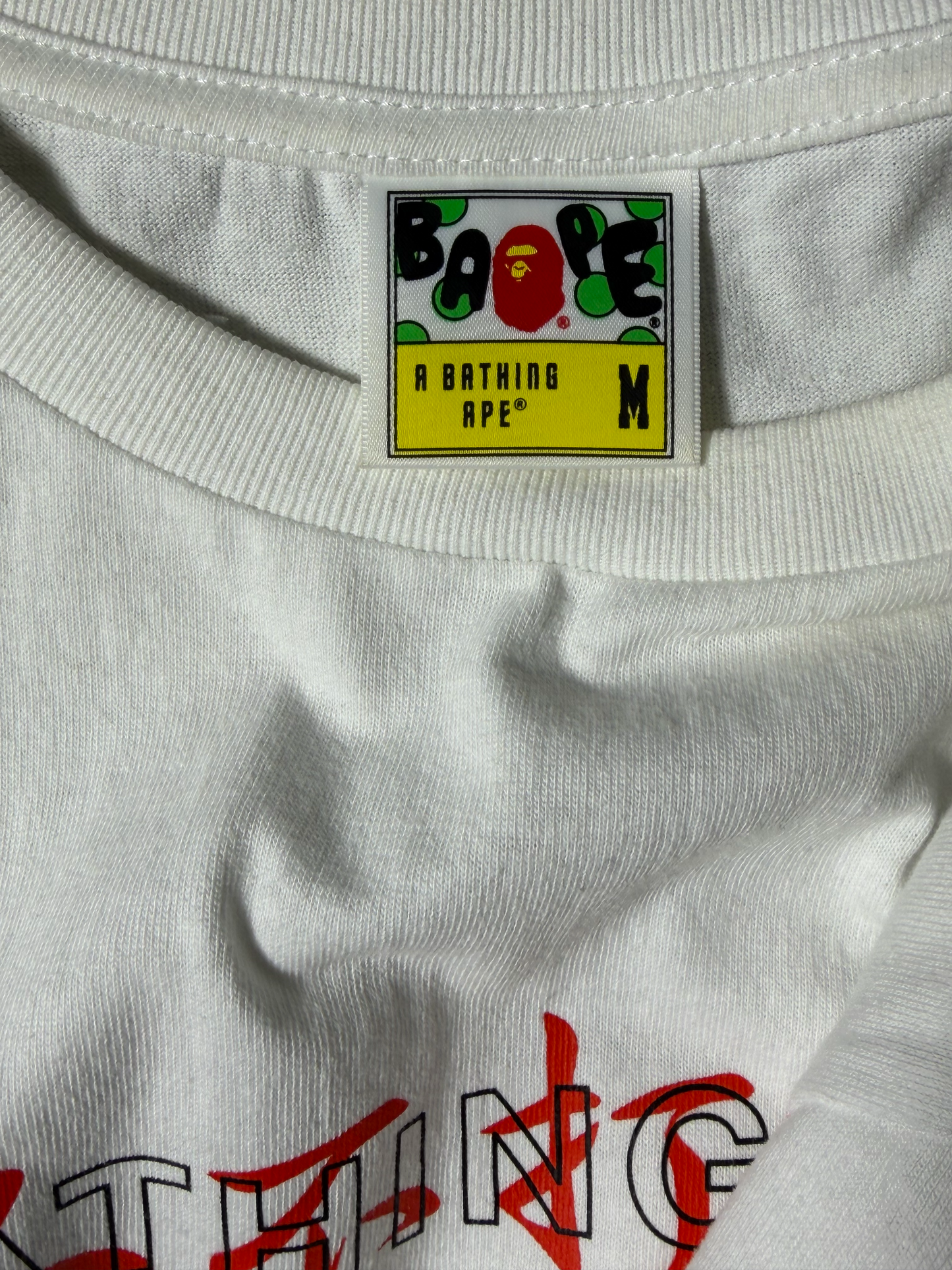 Bape Ape Shall Never Kill Ape T Shirt White/Red