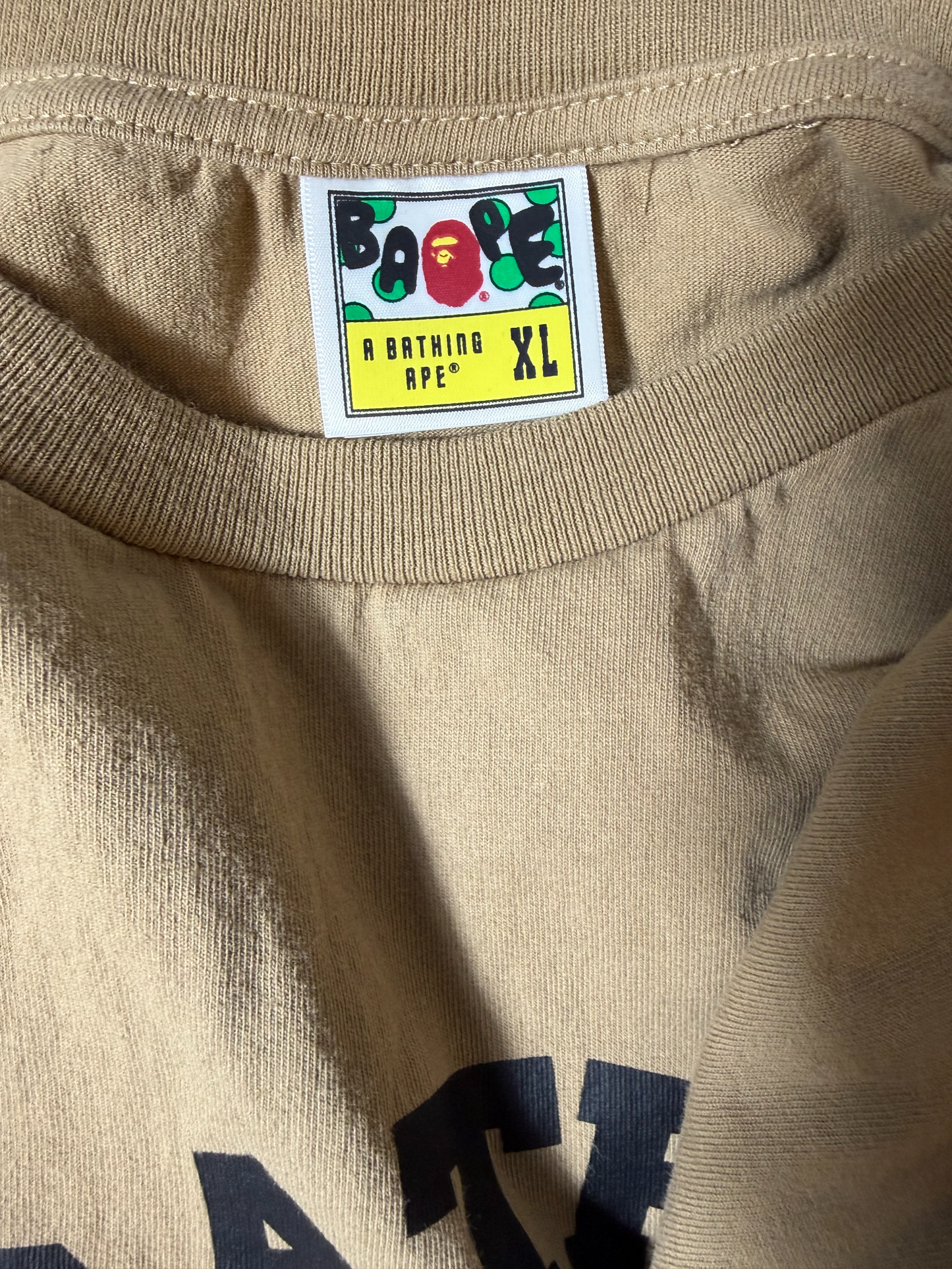 Bape College Head T Shirt Tan