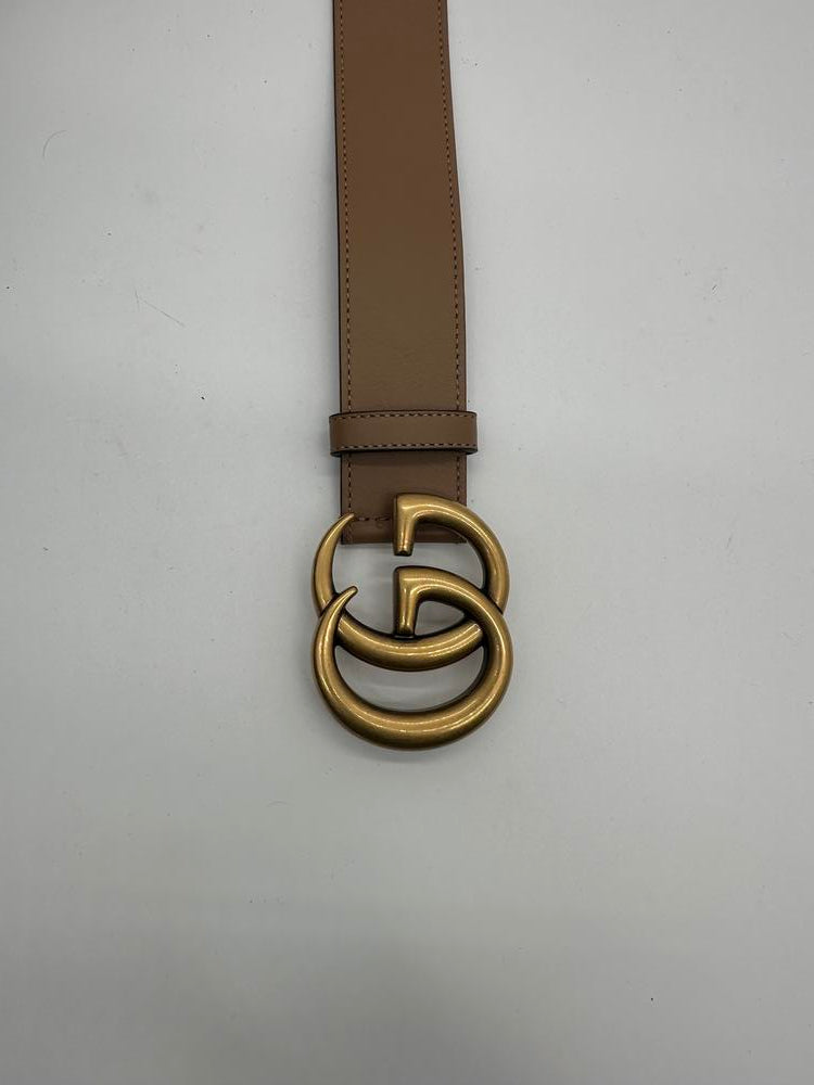 Gucci Belt Brown Leather Gold Emblem