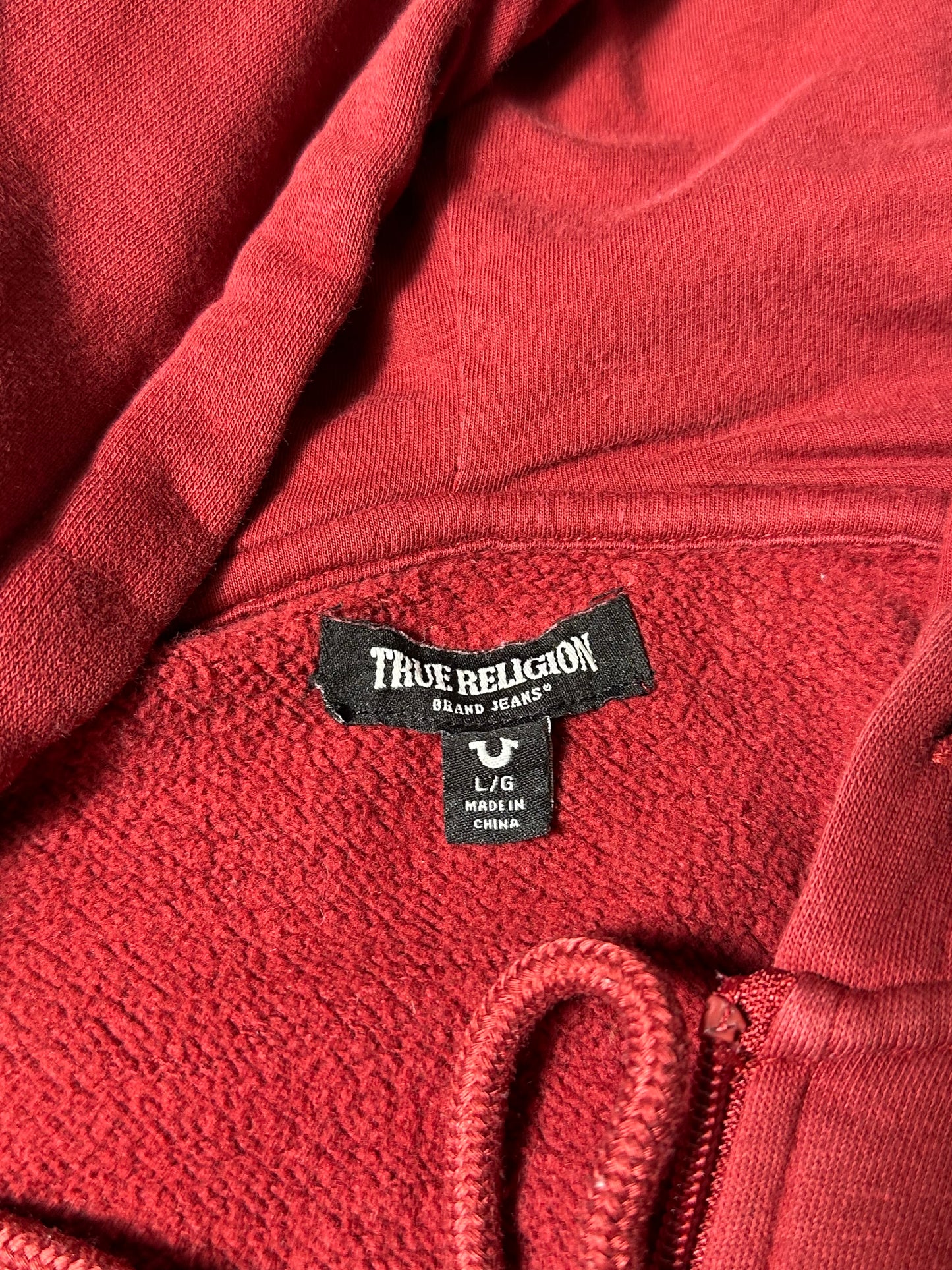 True Religion Zip Up Hoodie Red