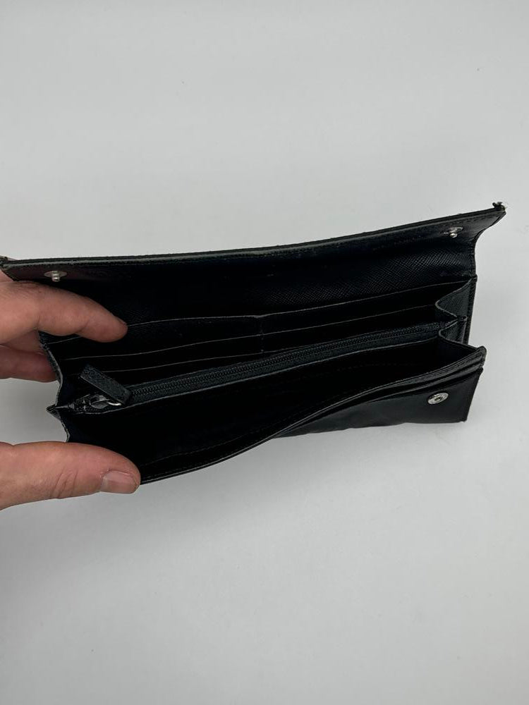 Prada Saffiano Canvas Bi-Fold Wallet Black