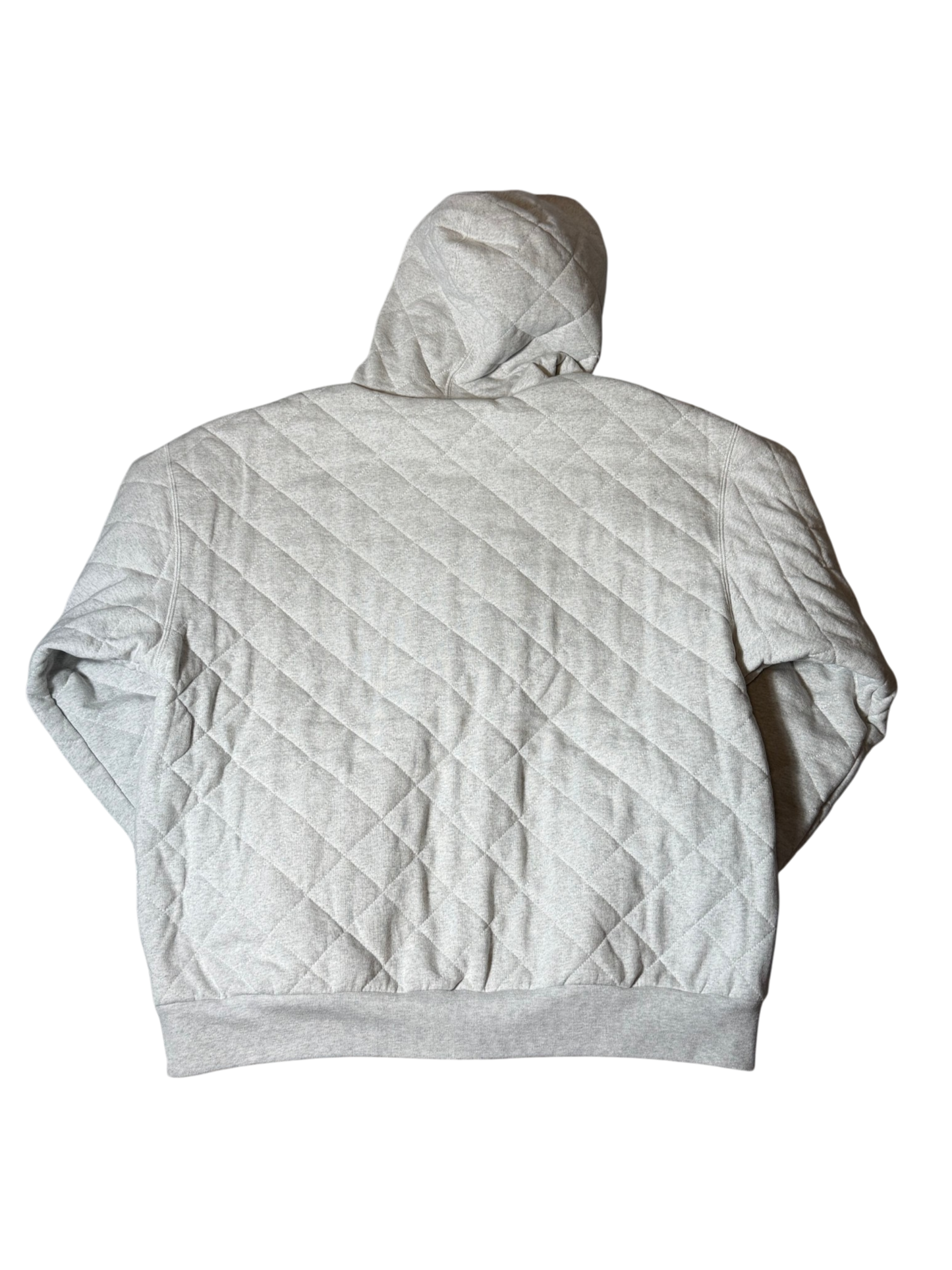 Supreme Quilted Zip Up Hooded Sweatshirt Ash Grey