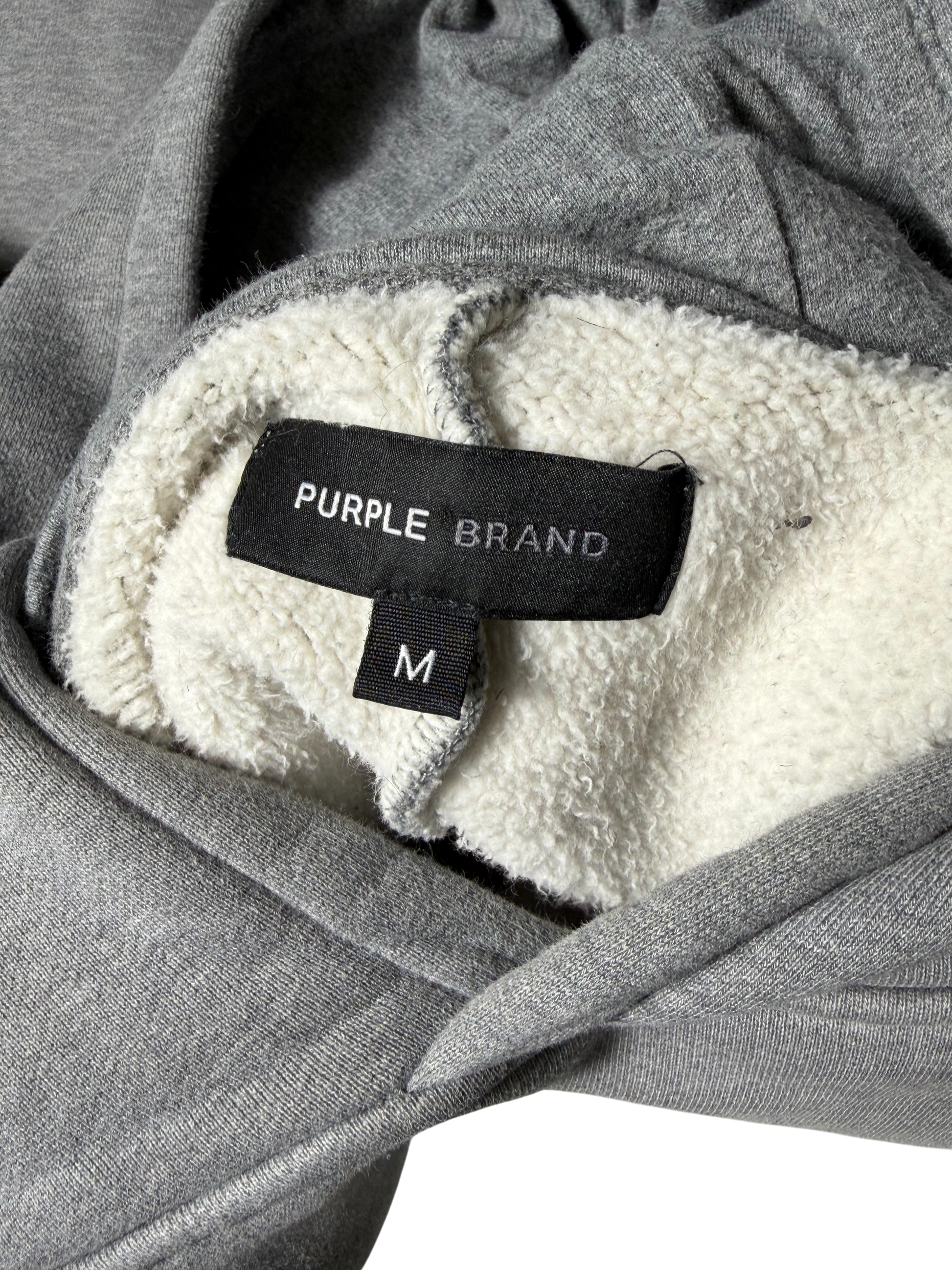 Purple Brand Grey Hoodie Cropped