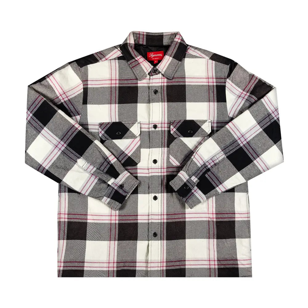 Supreme Quilted Flannel Shirt White FW20