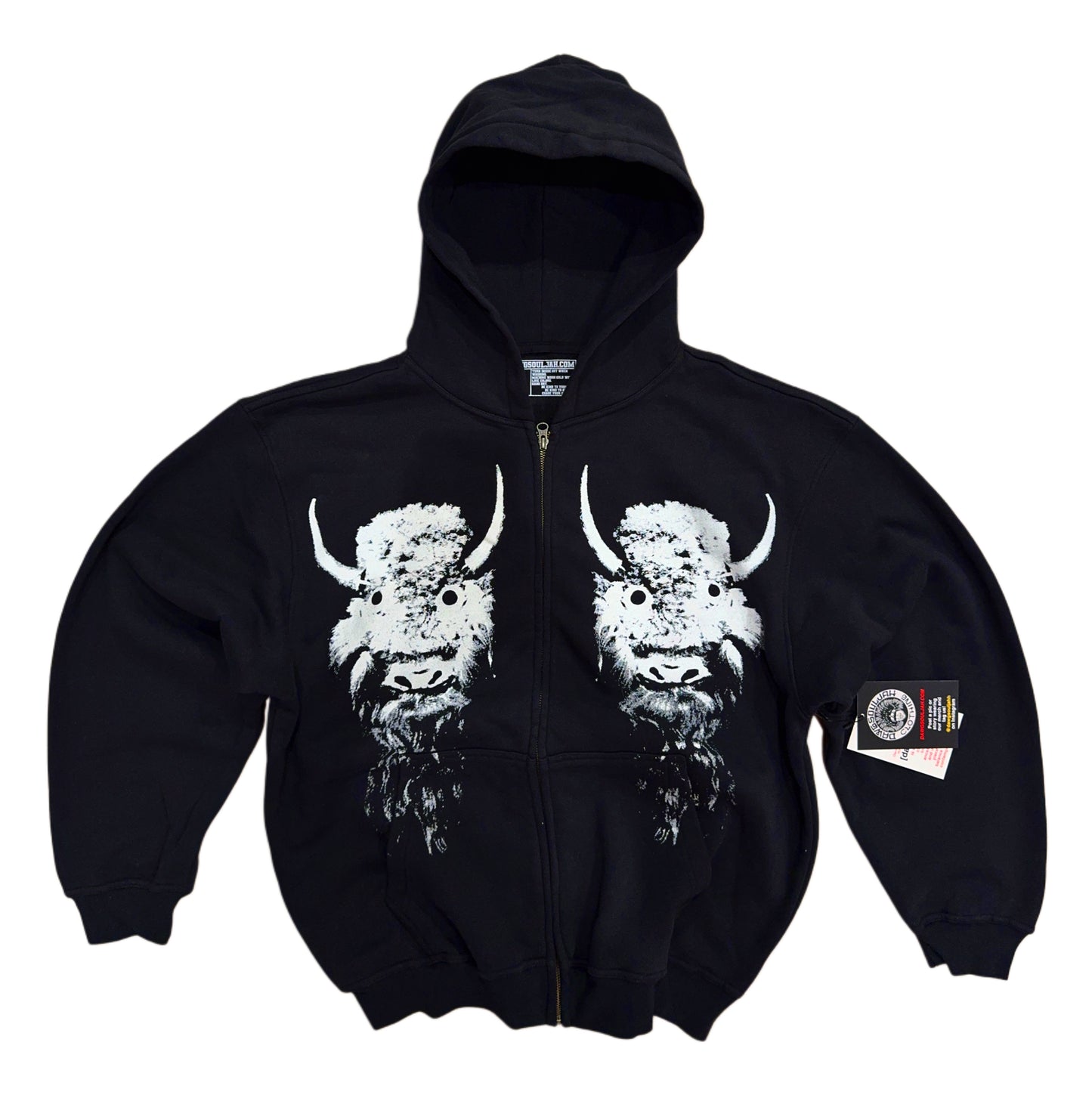 Buffalo Mask Zip Up Hoodie Black