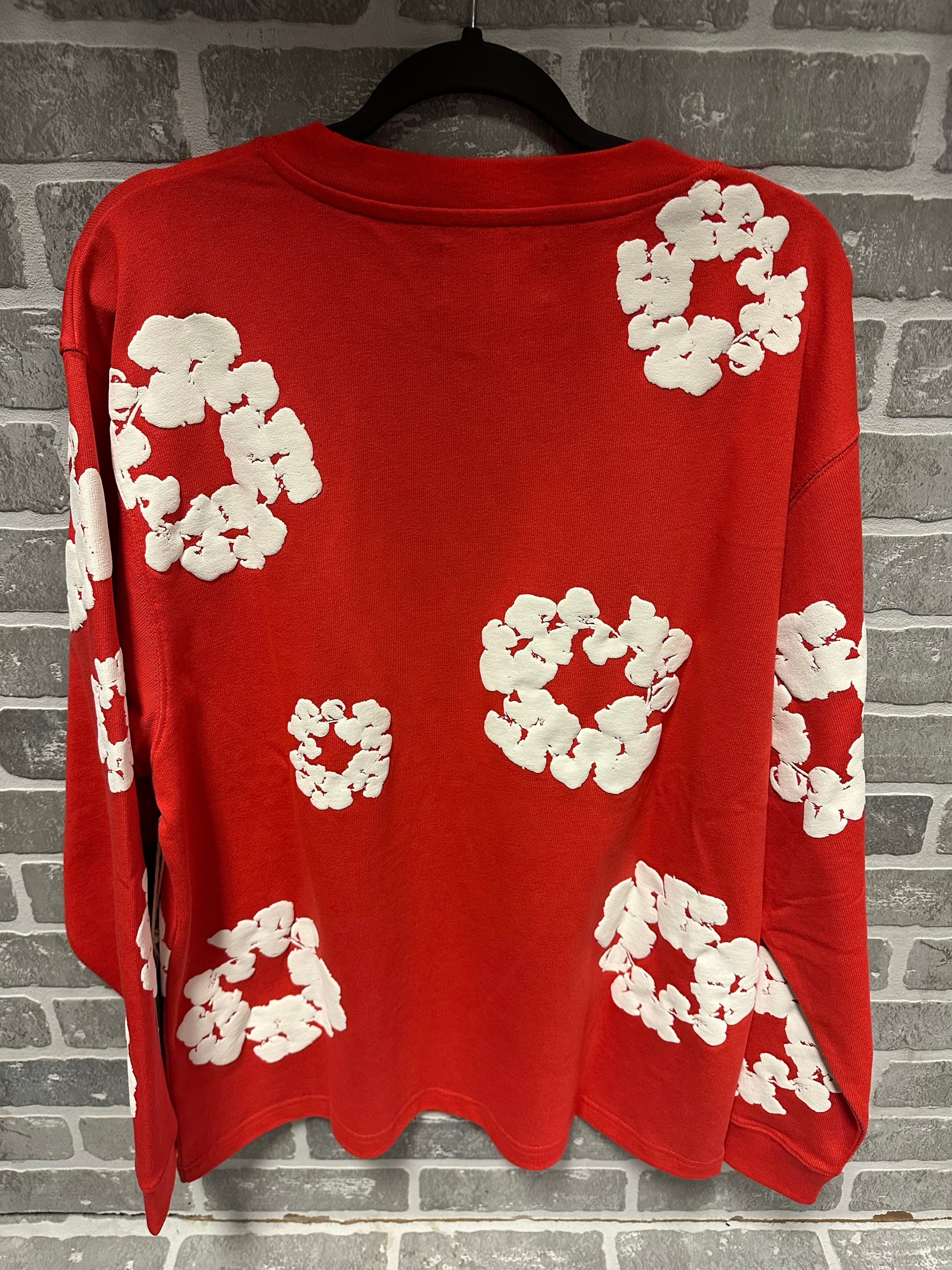 Denim Tears Long Sleeve Cotton Wreath T-shirt Red
