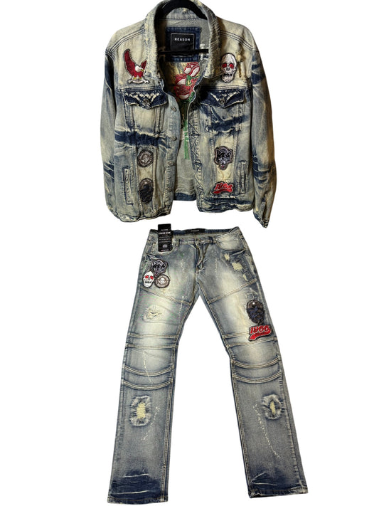 Reason Patch denim set (36 jeans)