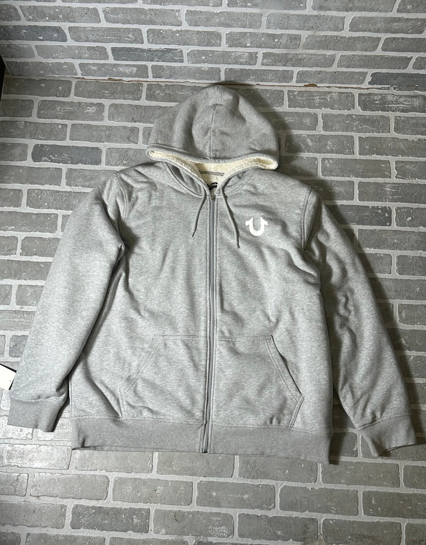 True Religion Grey Fur Hoodie
