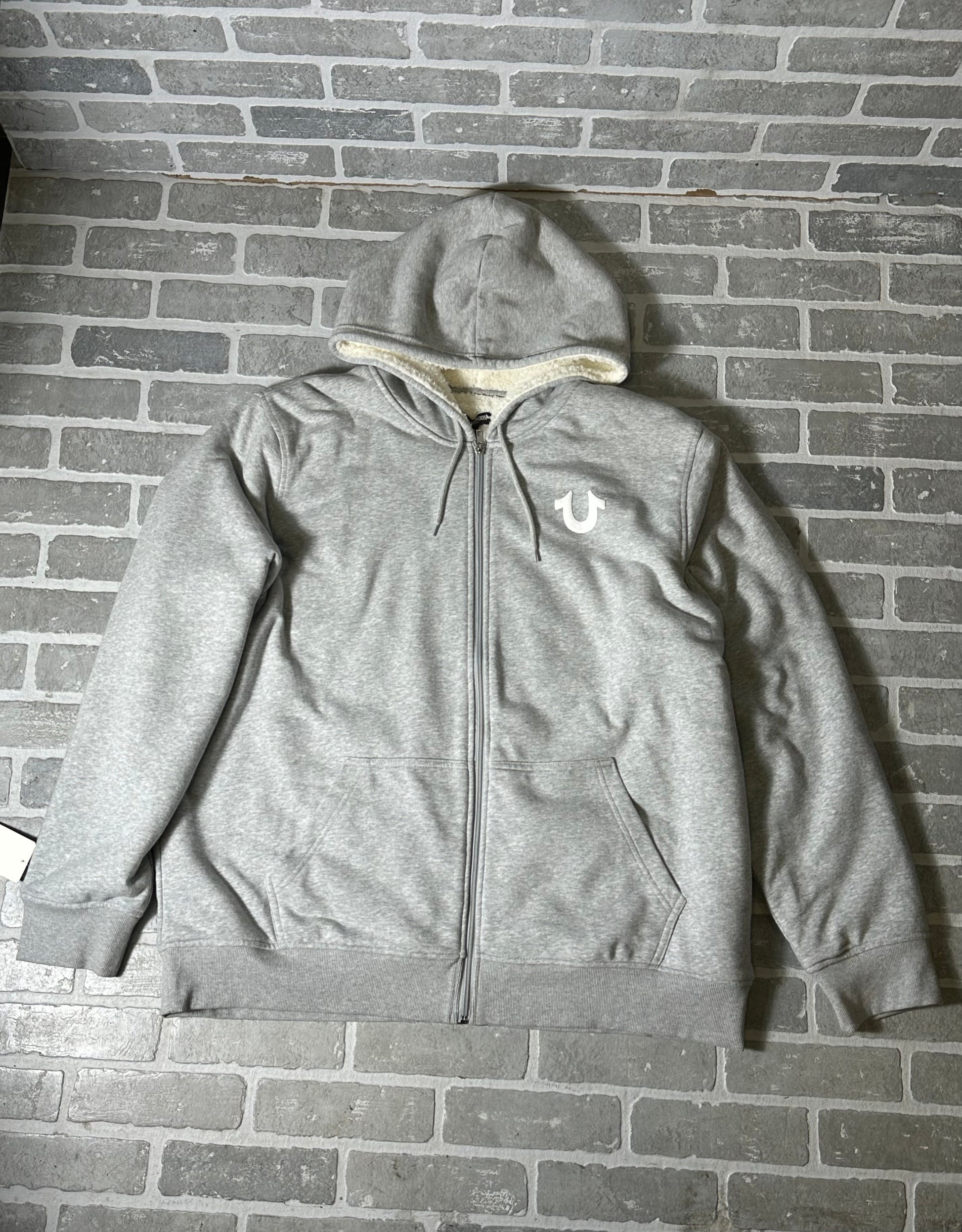 True Religion Grey Fur Hoodie