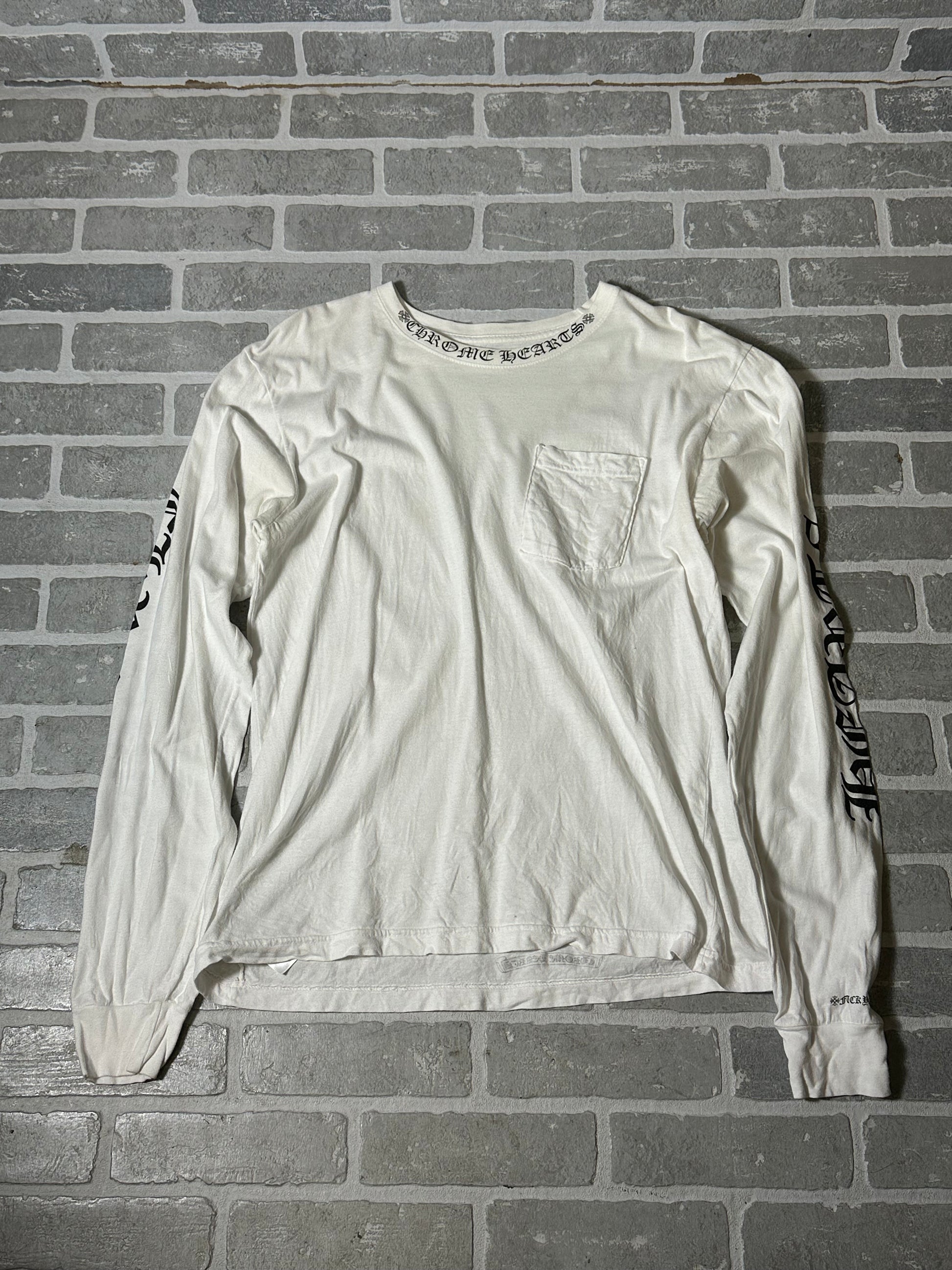Chrome Hearts Long Sleeve White Pocket Shirt