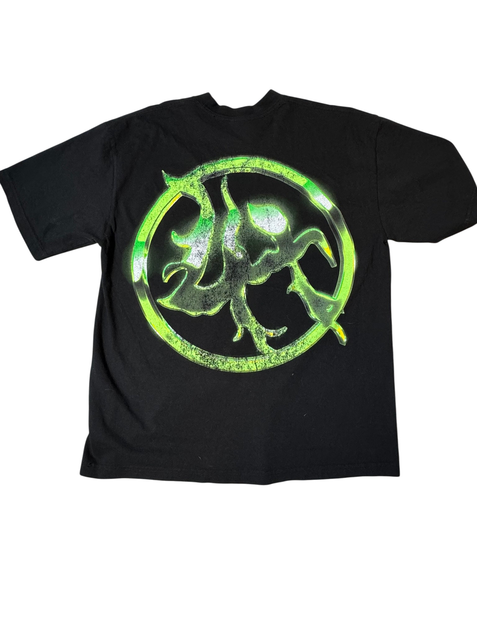 Lost Hills Graphic T-Shirt Black Neon Green Skull Eyeball