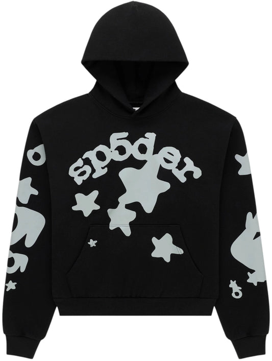 Sp5der Reflective Beluga Hoodie Black