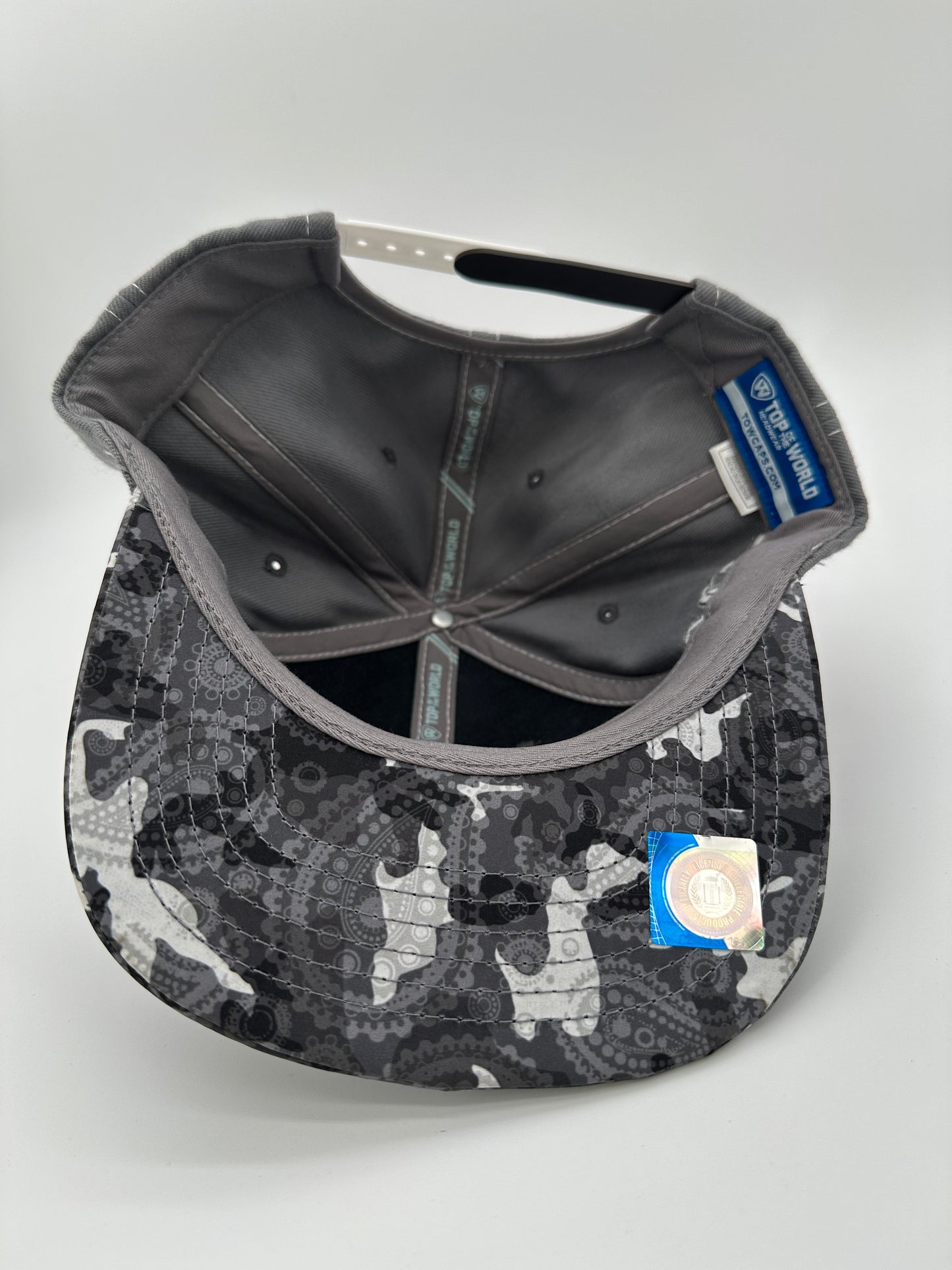 Top Of The World U Of M Hat Gray on Gray