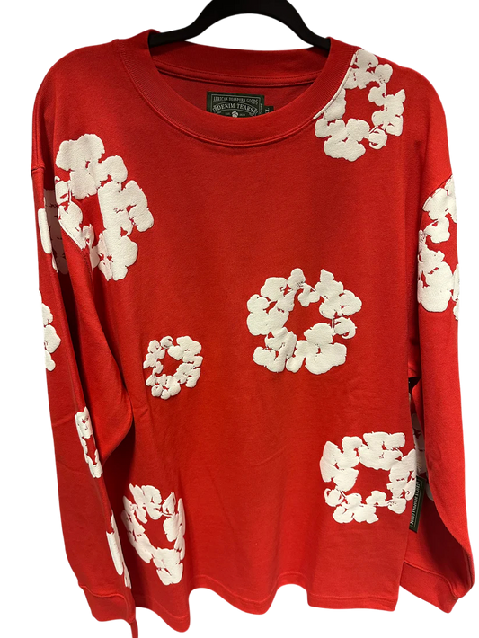 Denim Tears Long Sleeve Cotton Wreath T-shirt Red