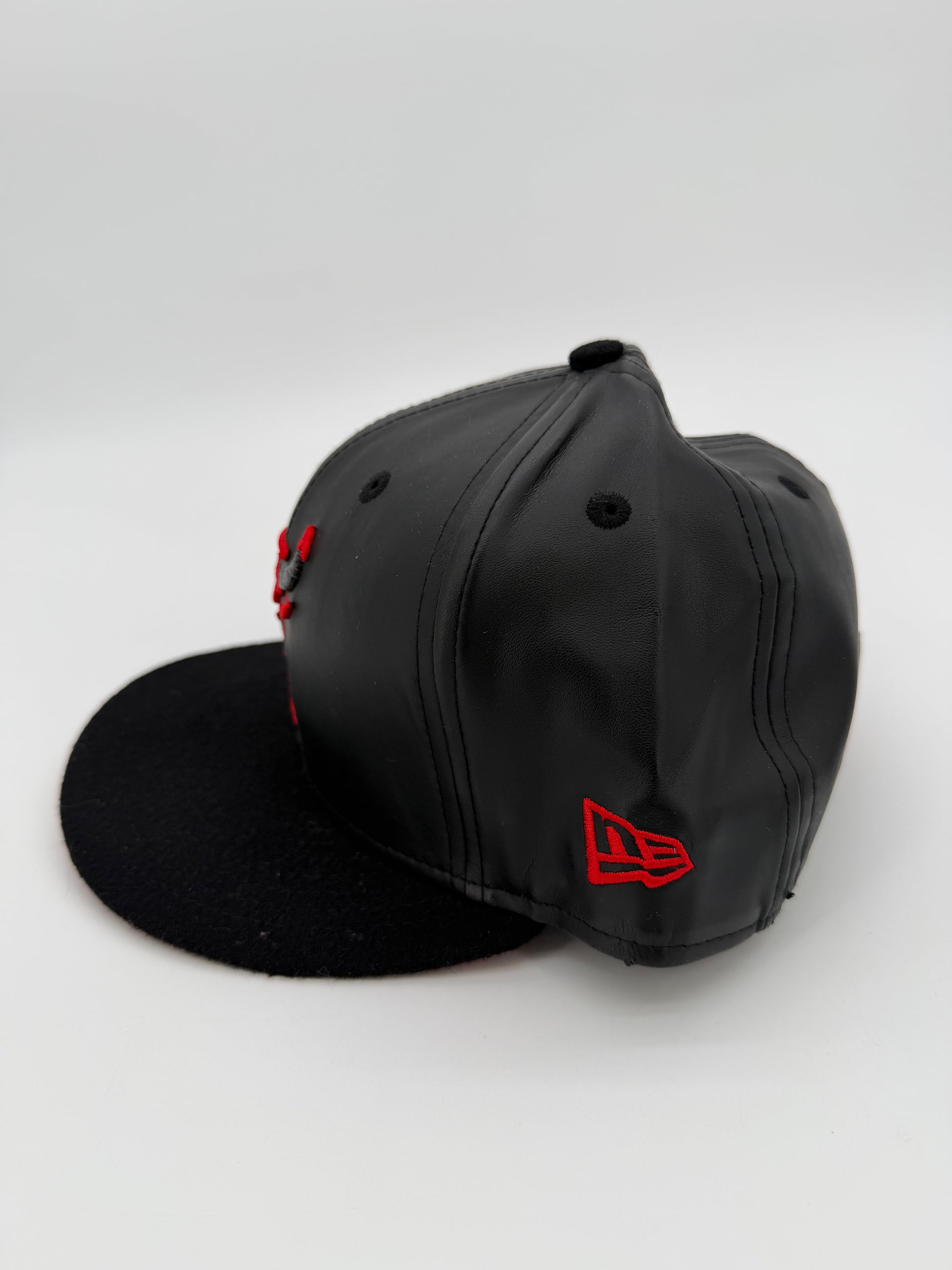 New Era Chicago Bulls Fitted Black Faux Leather