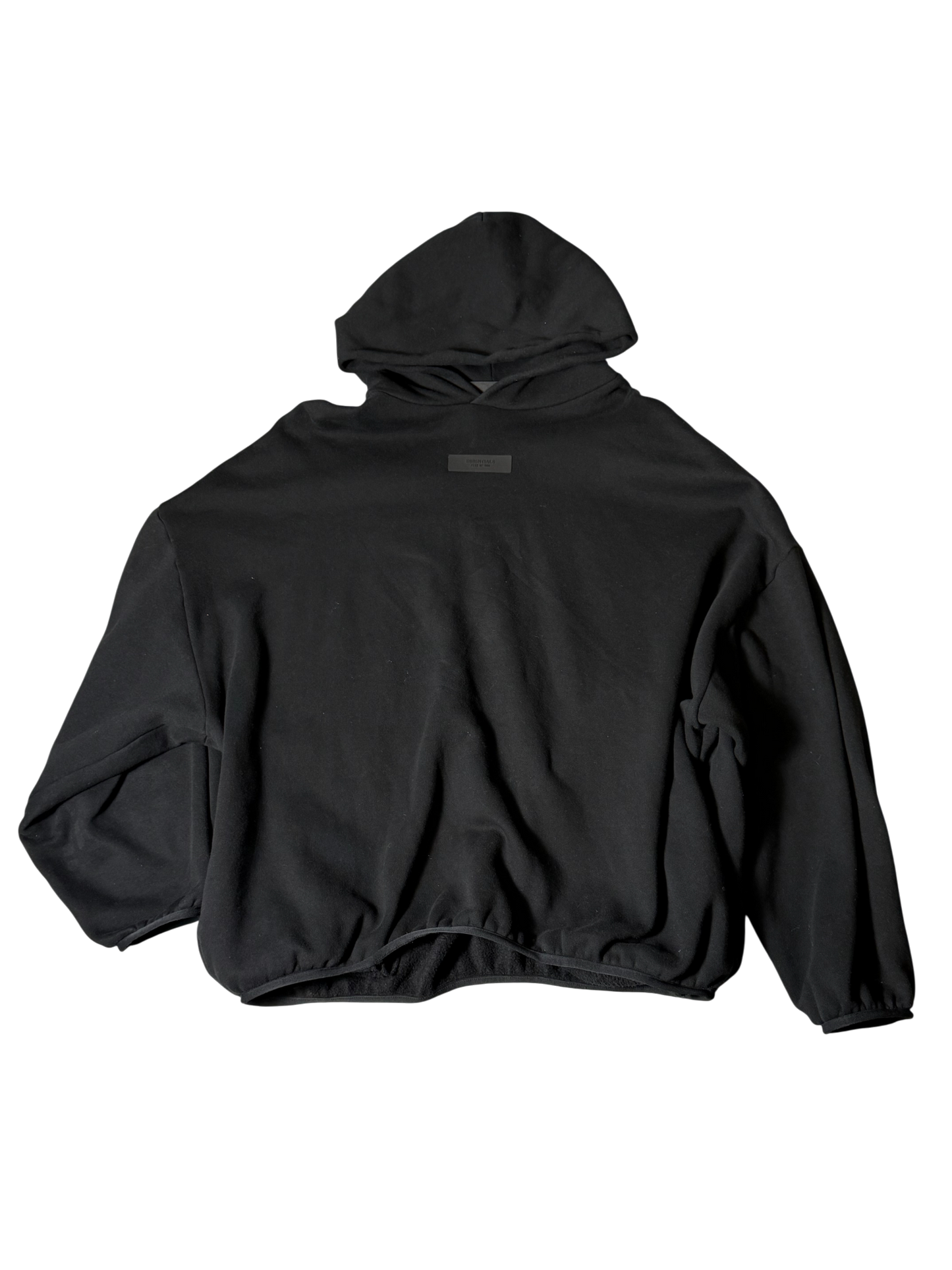 Essentials Black Hoodie Tapered Bottom