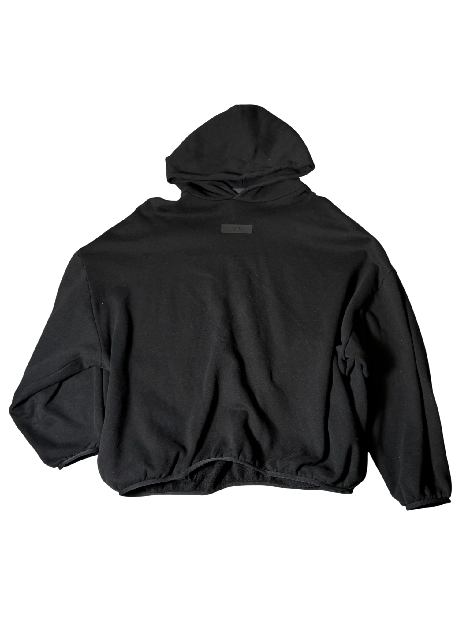 Essentials Black Hoodie Tapered Bottom