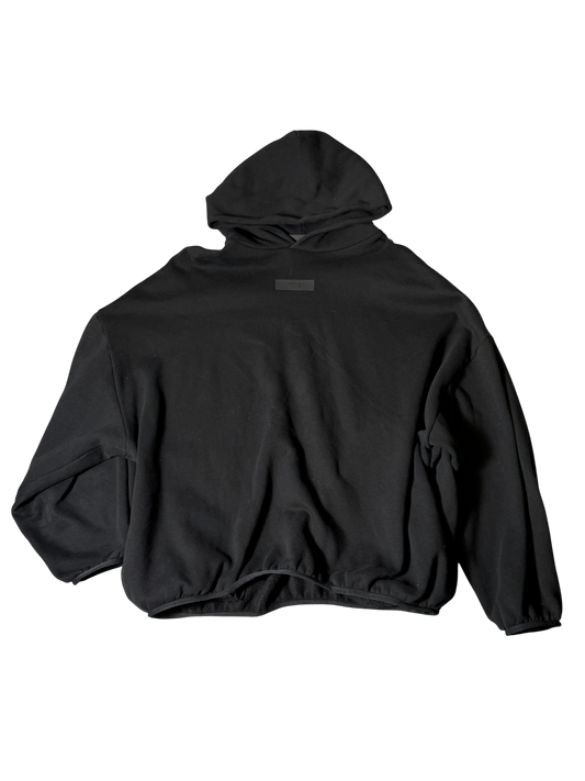 Essentials Black Hoodie Tapered Bottom