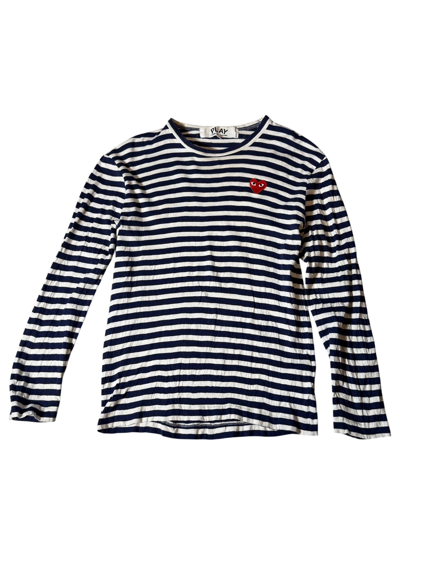 comme de garcon blue striped long sleeve