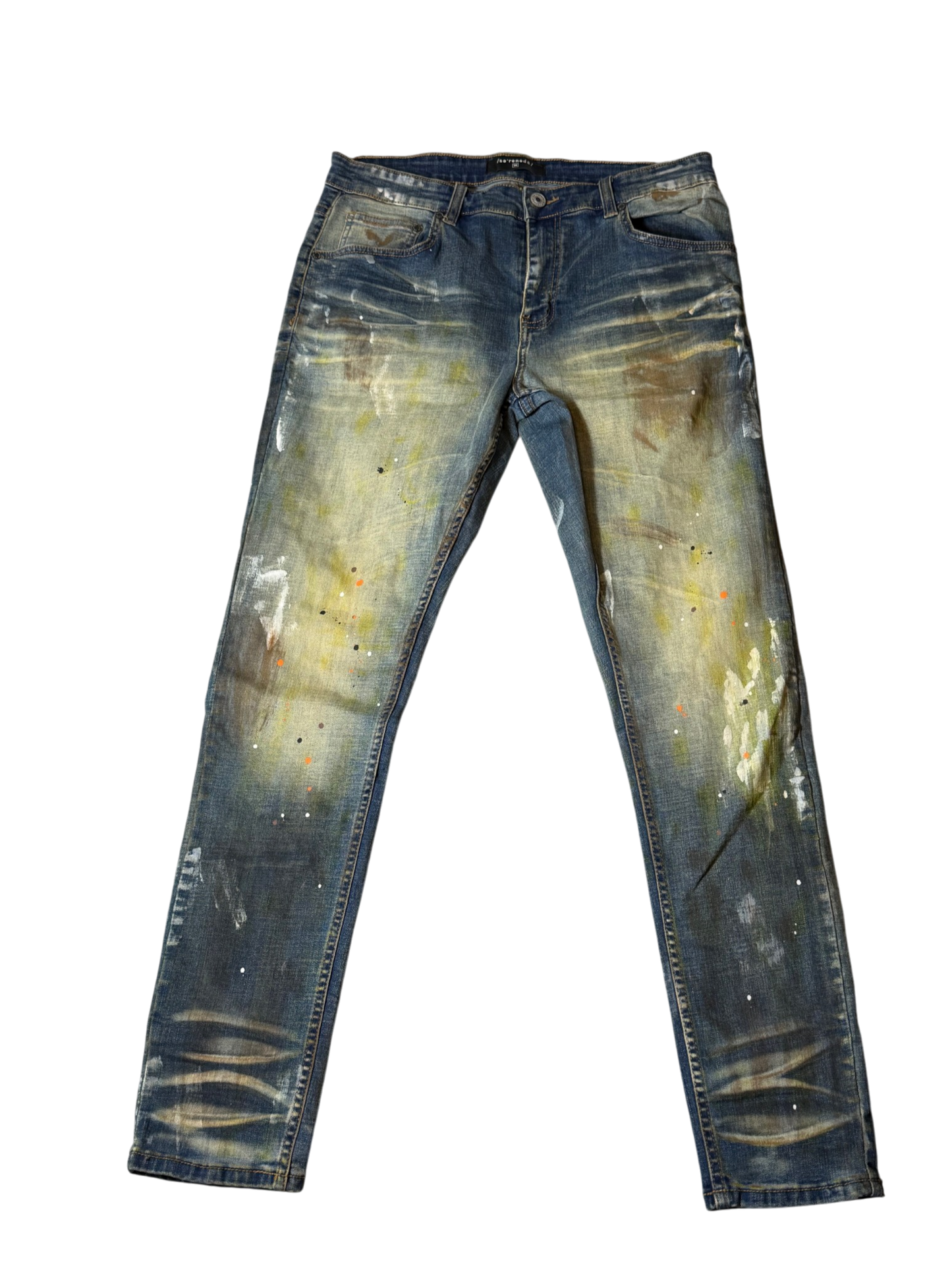 Serenede Painted Denim Jeans Slim Tapered Fit