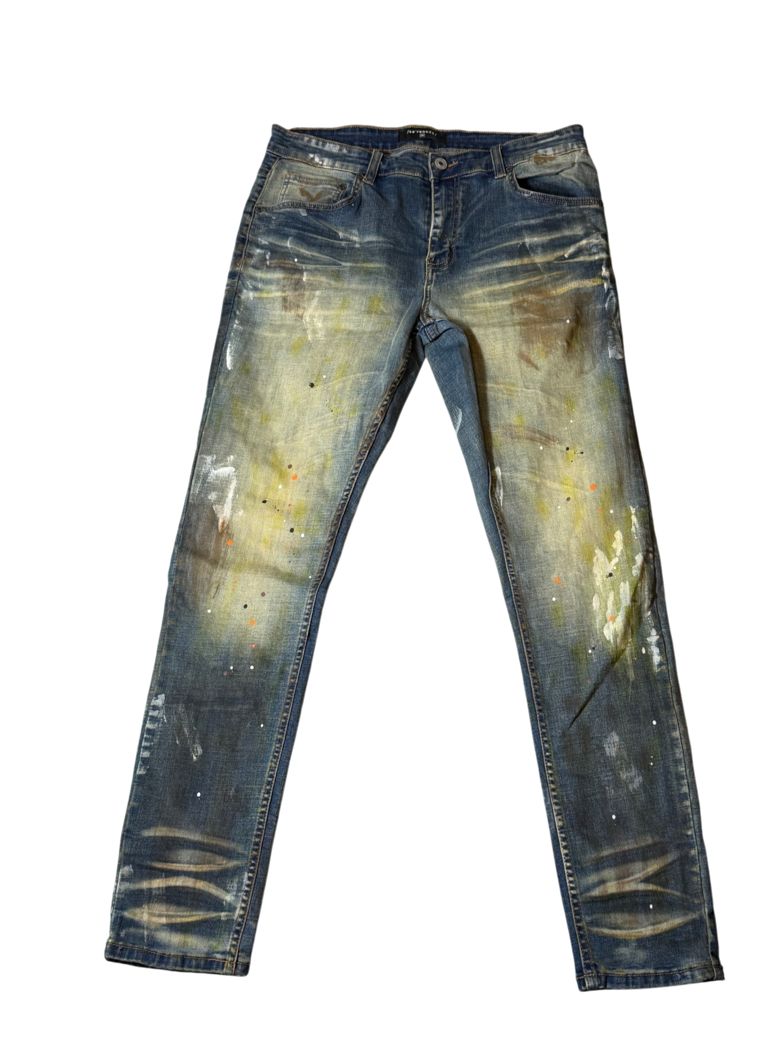Serenede Painted Denim Jeans Slim Tapered Fit