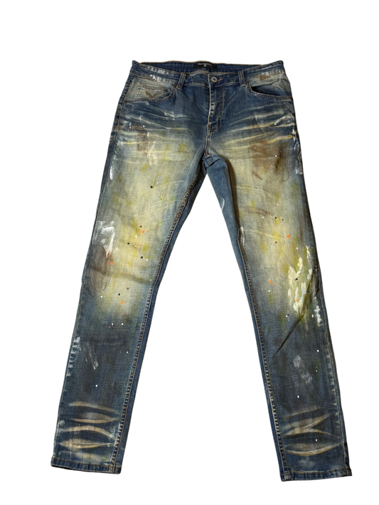 Serenede Painted Denim Jeans Slim Tapered Fit