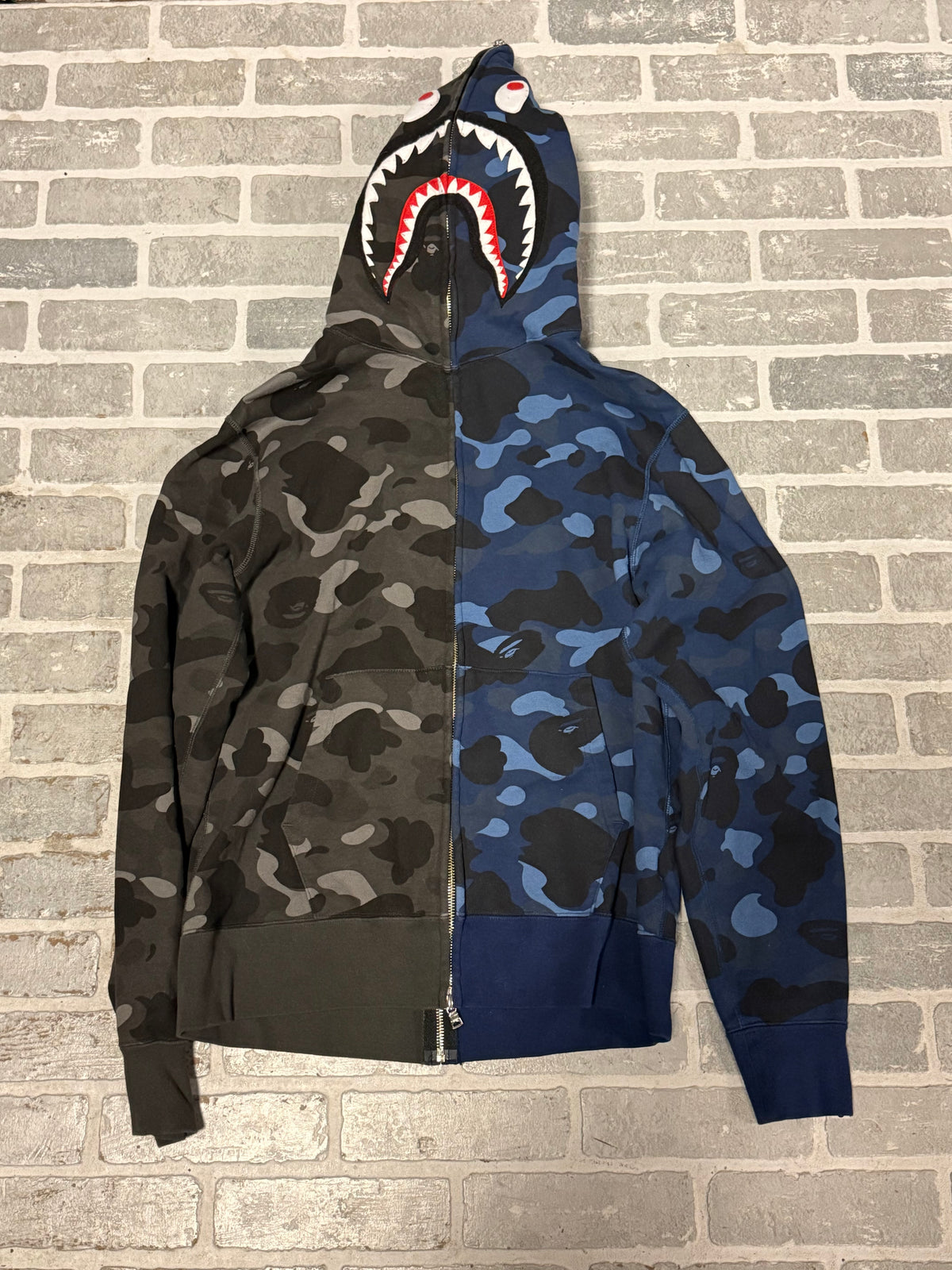 BAPE Color Camo Separate Shark Full Zip Hoodie Black/Blue