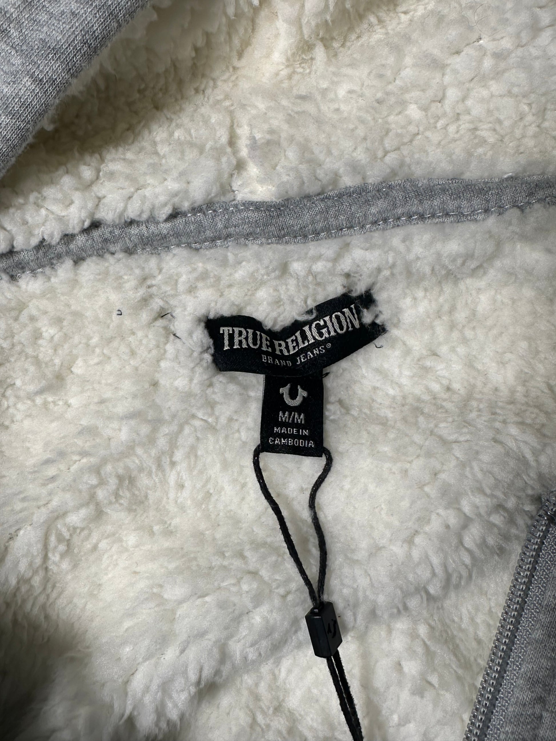 True Religion Grey Fur Hoodie