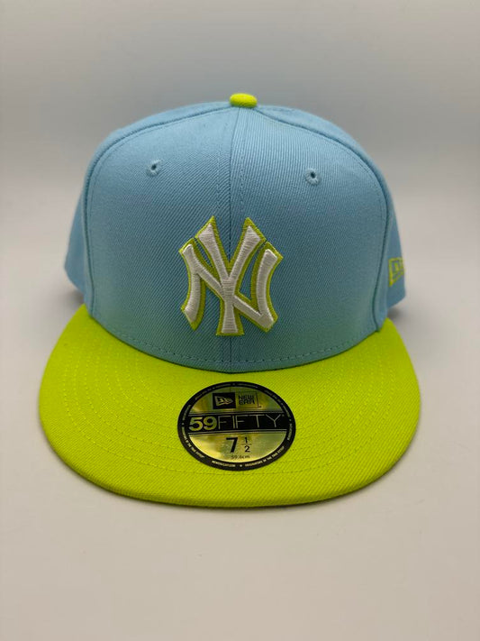 New York Yankees Fitted Cap Light Blue/Pastel Green