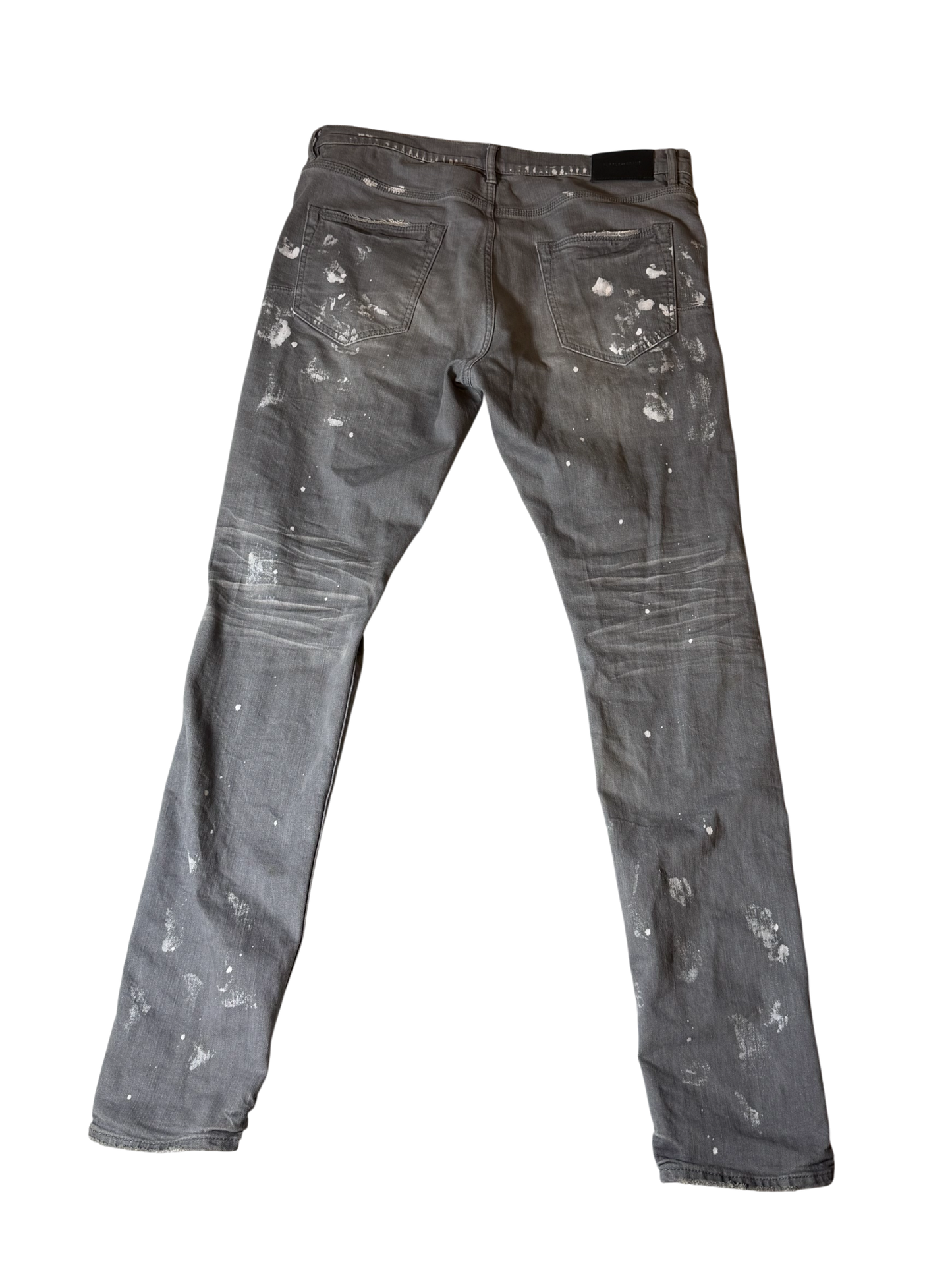 Purple Jeans Grey/White Splatter