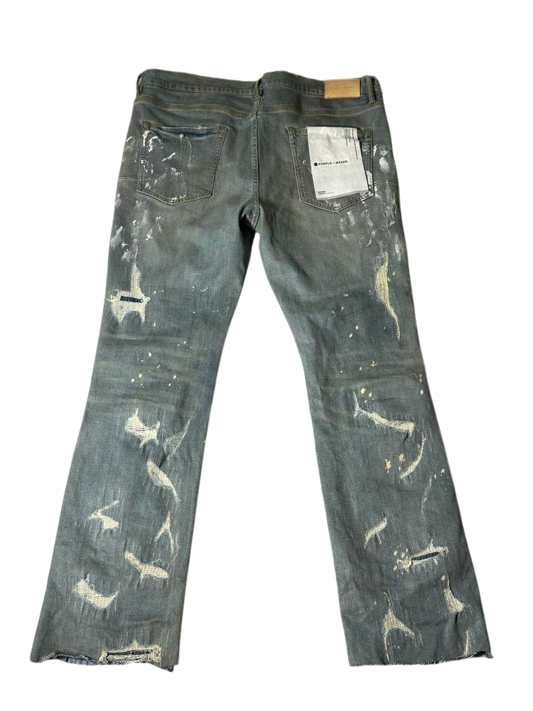 Purple Jeans White Paint Splash