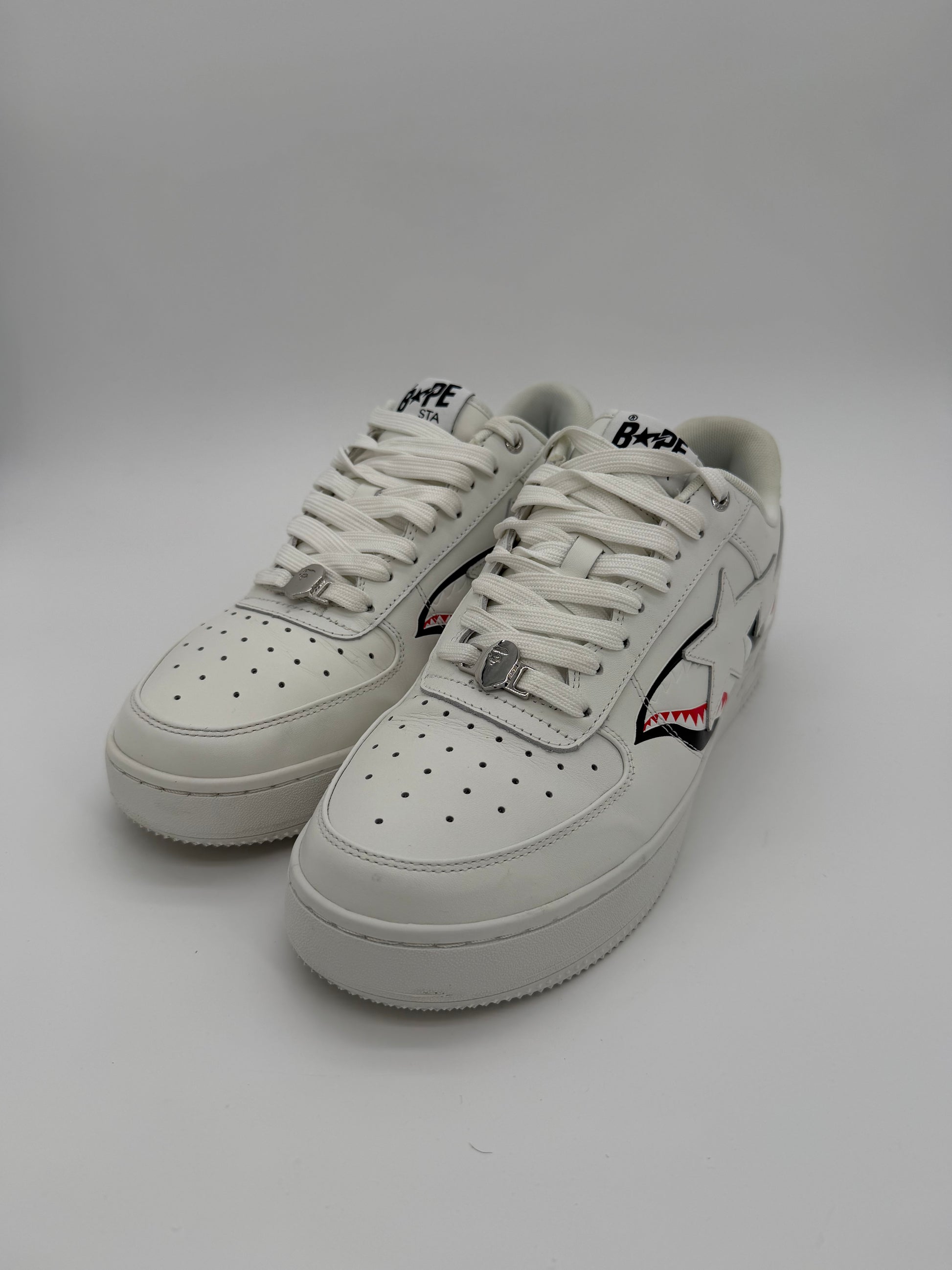A Bathing Ape Bape Sta Low Shark Pack White