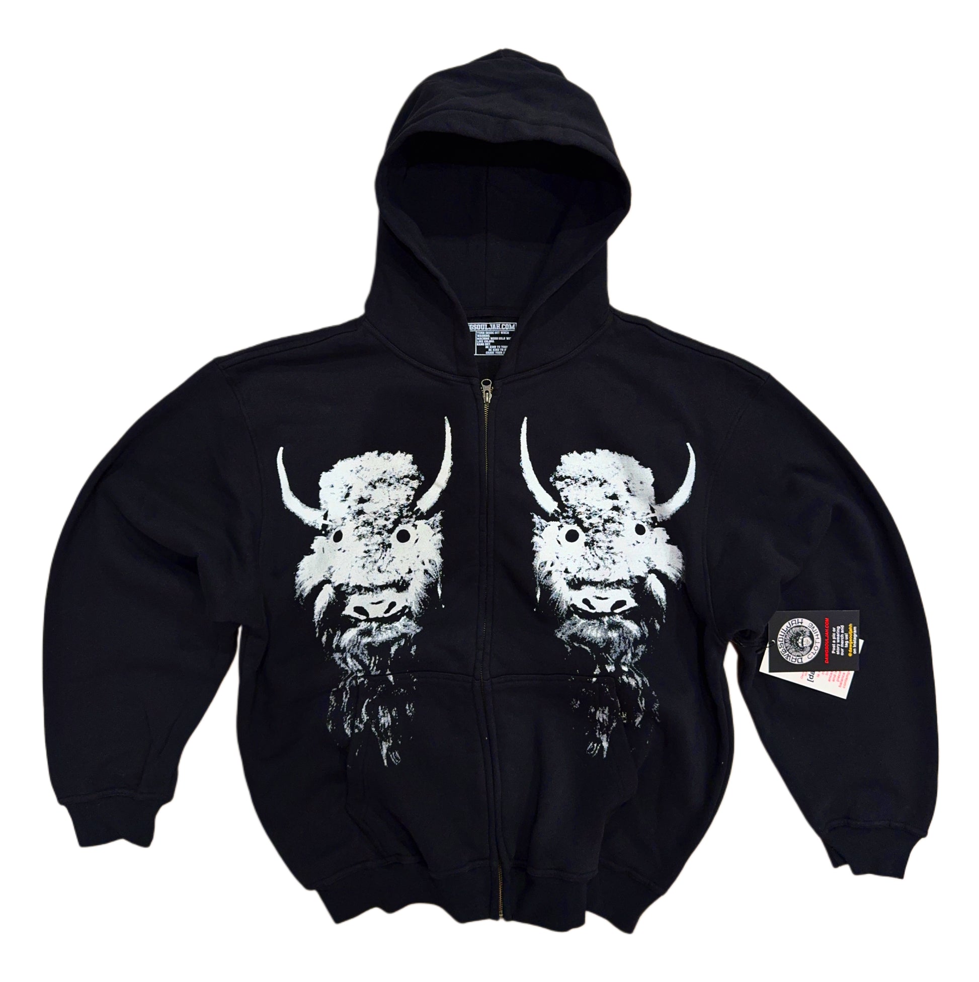Buffalo Mask Zip Up Hoodie Black