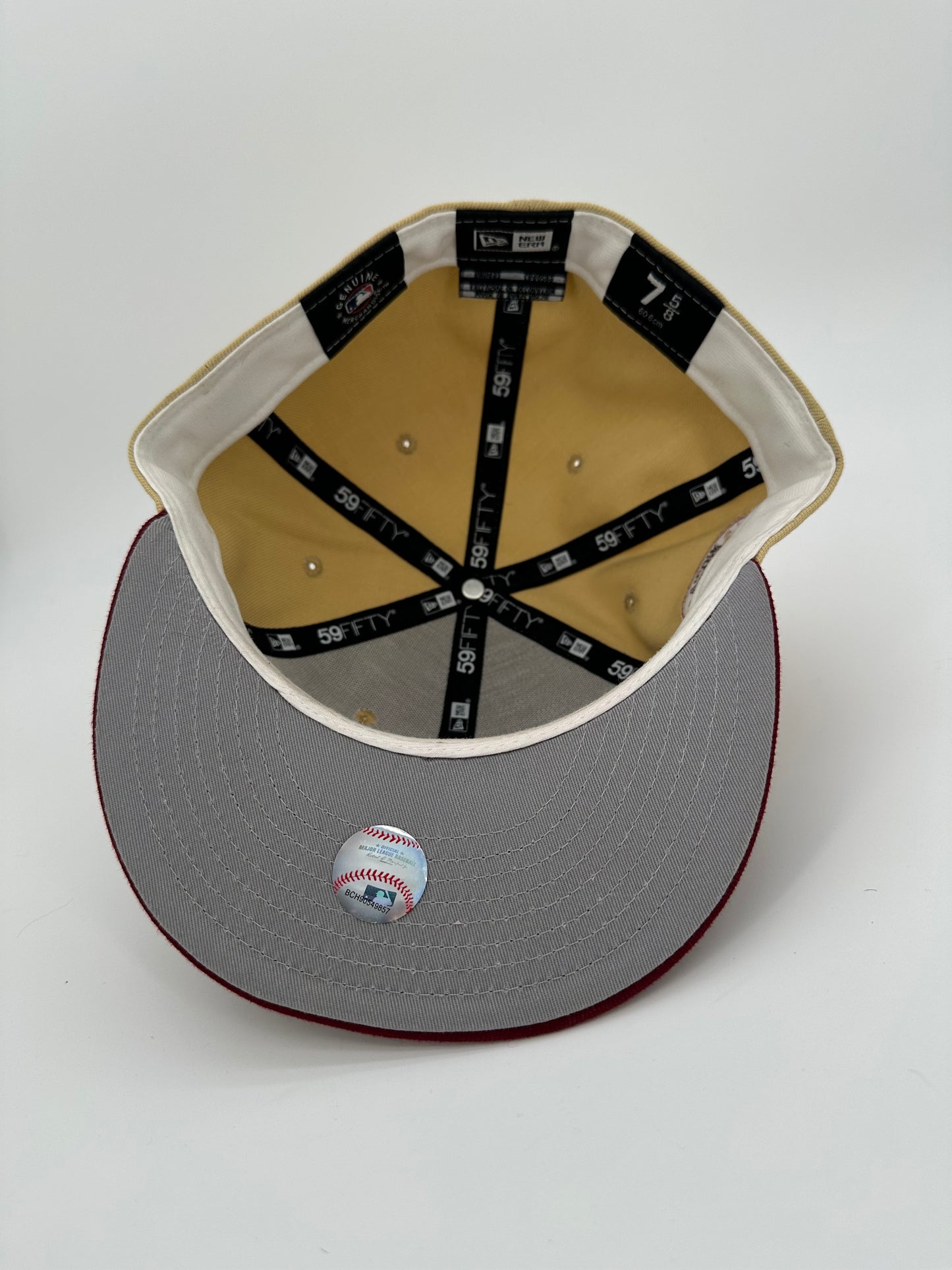New Era Oakland A's Brown/Tan Red Brim Fitted