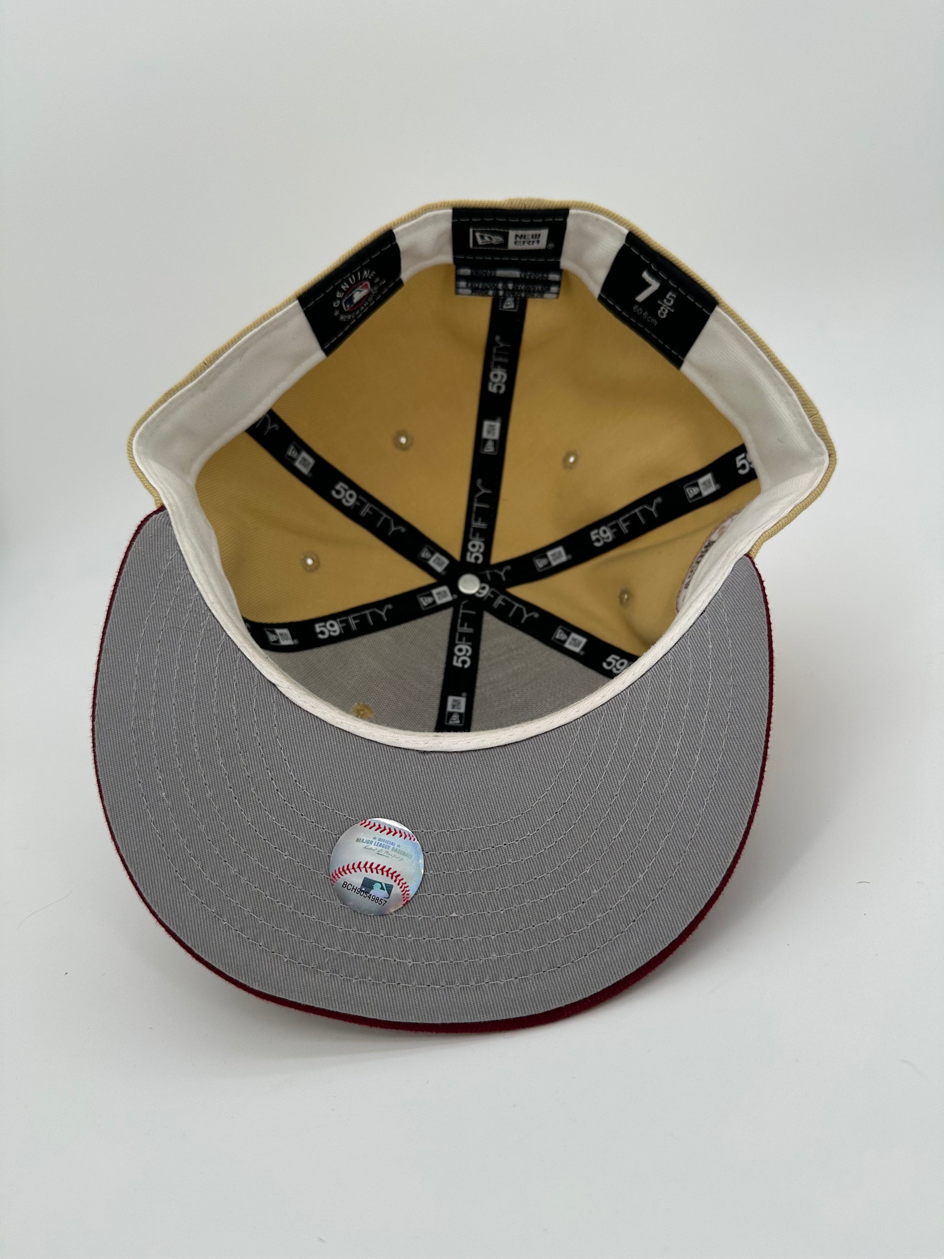 New Era Oakland A's Brown/Tan Red Brim Fitted