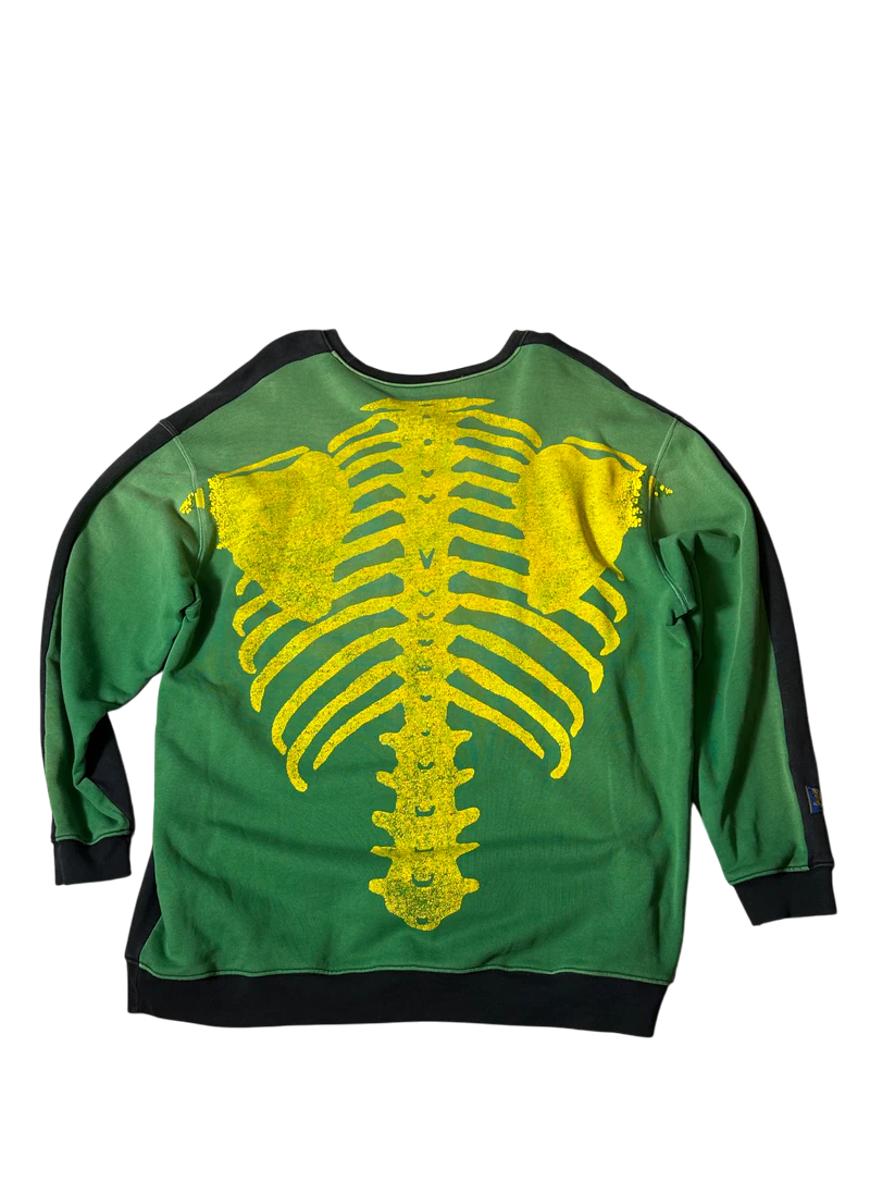 Kapital Long Sleeve Shirt Ribcage Green/Yellow
