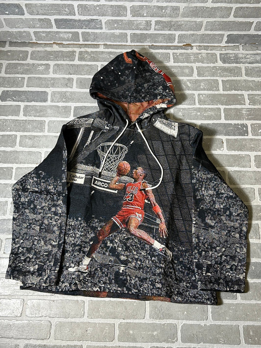 Iconic Jordan Dunk Tapestry Hoodie Black