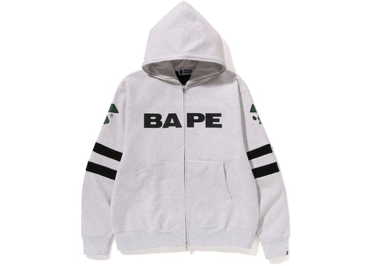 BAPE Football Relaxed Fit Full Zip Hoodie Grey