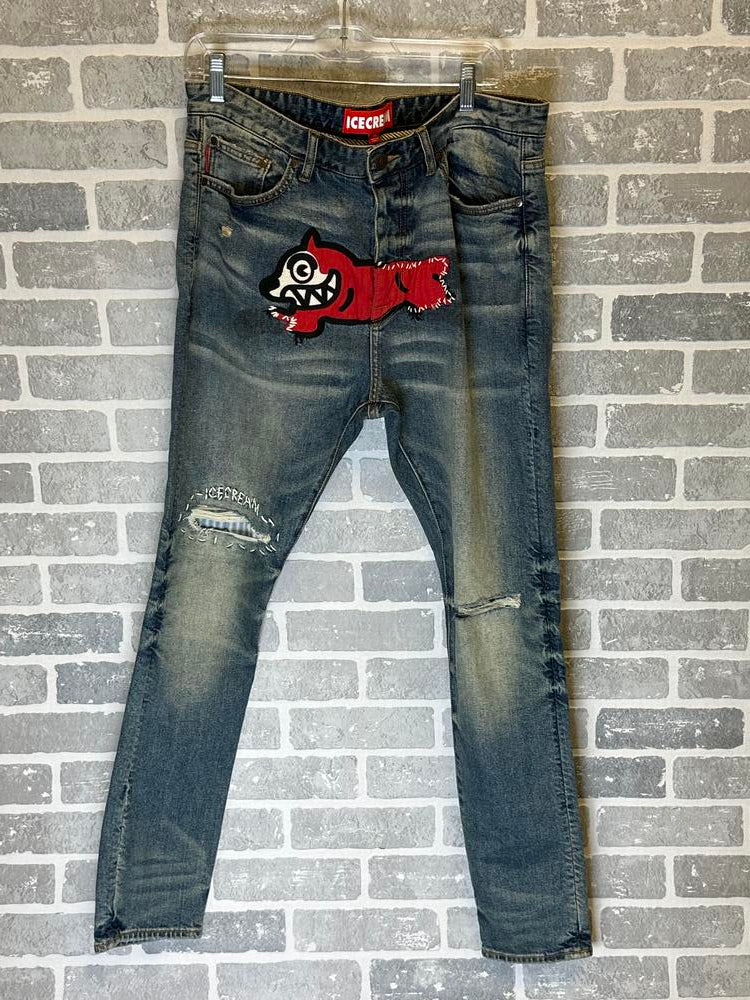 Ice Cream Jeans Patch Red