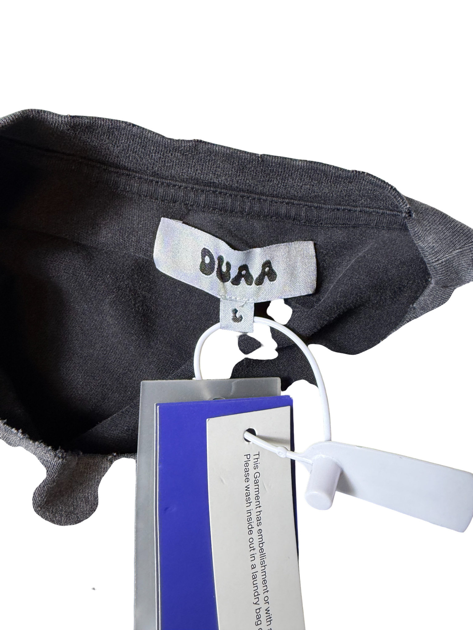 Duaa Grey T Shirt Pink/Blue Face W/ Stones