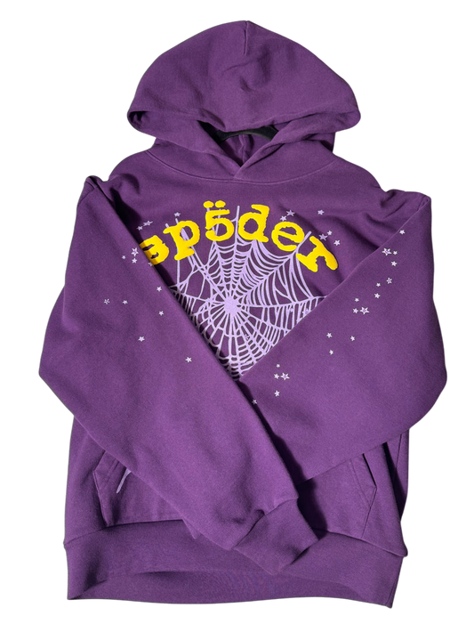 Sp5der Star OG Web V2 Hoodie Purple