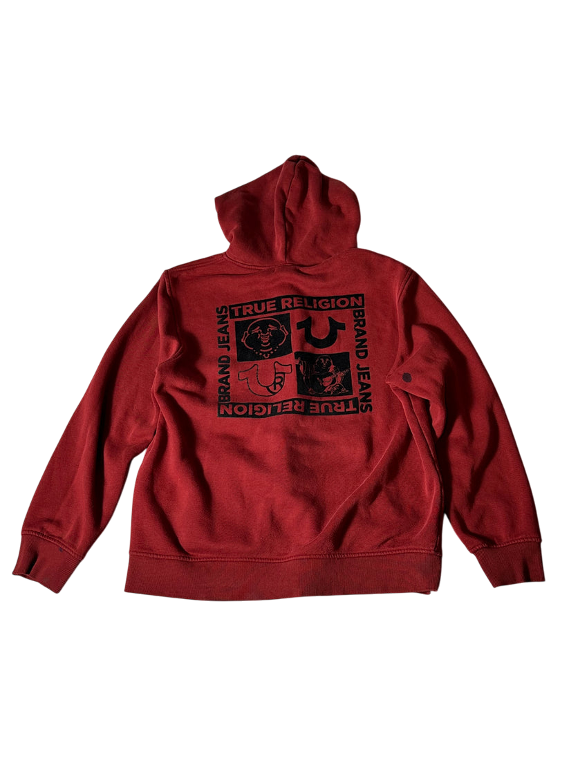 True Religion Zip Up Hoodie Red