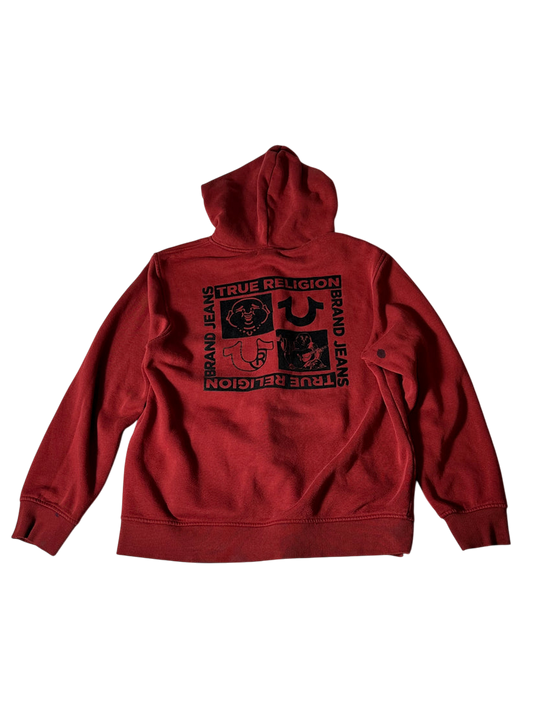 True Religion Zip Up Hoodie Red