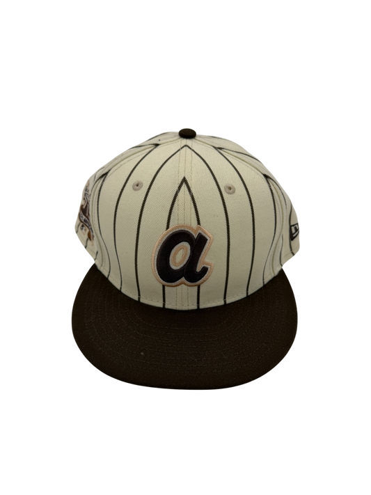 New Era ATL Braves Brown/Cream Stripes Fitted