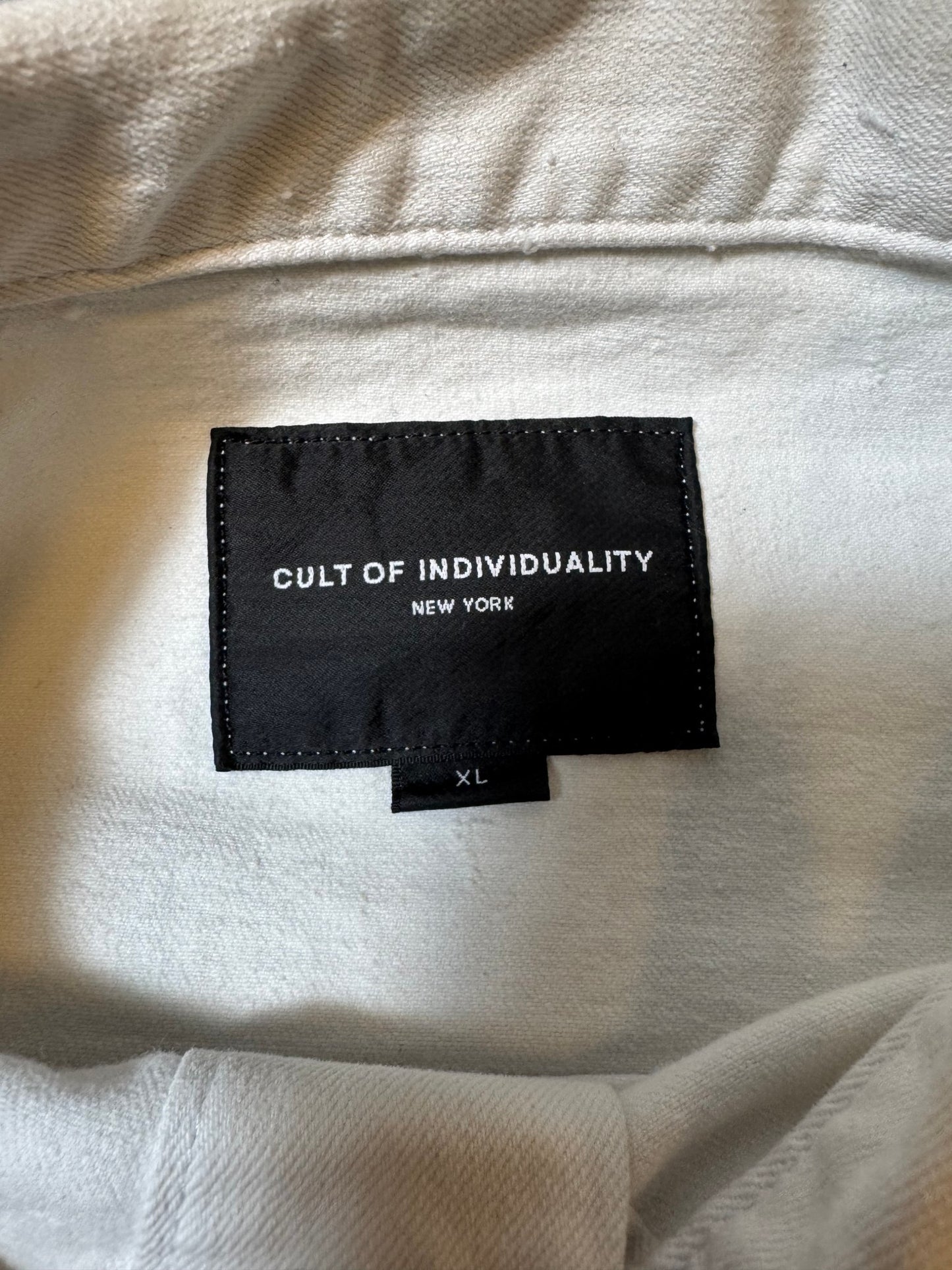 Cult of individuality white denim set (36x34 jeans)