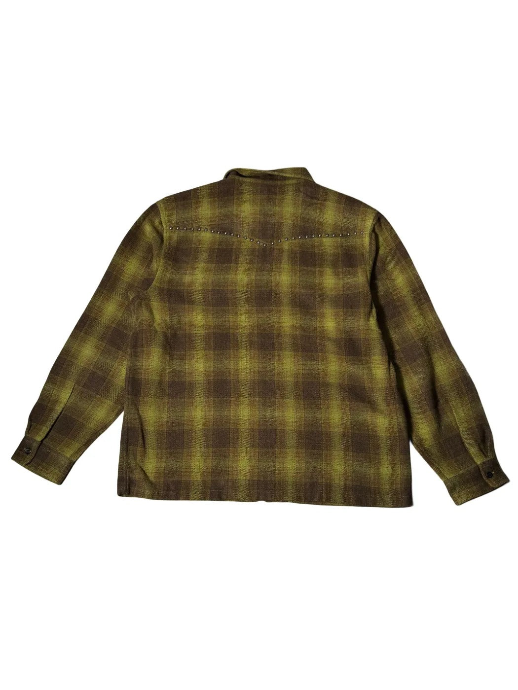 Supreme Studded Shadow Plaid Zip Up Shirt Green